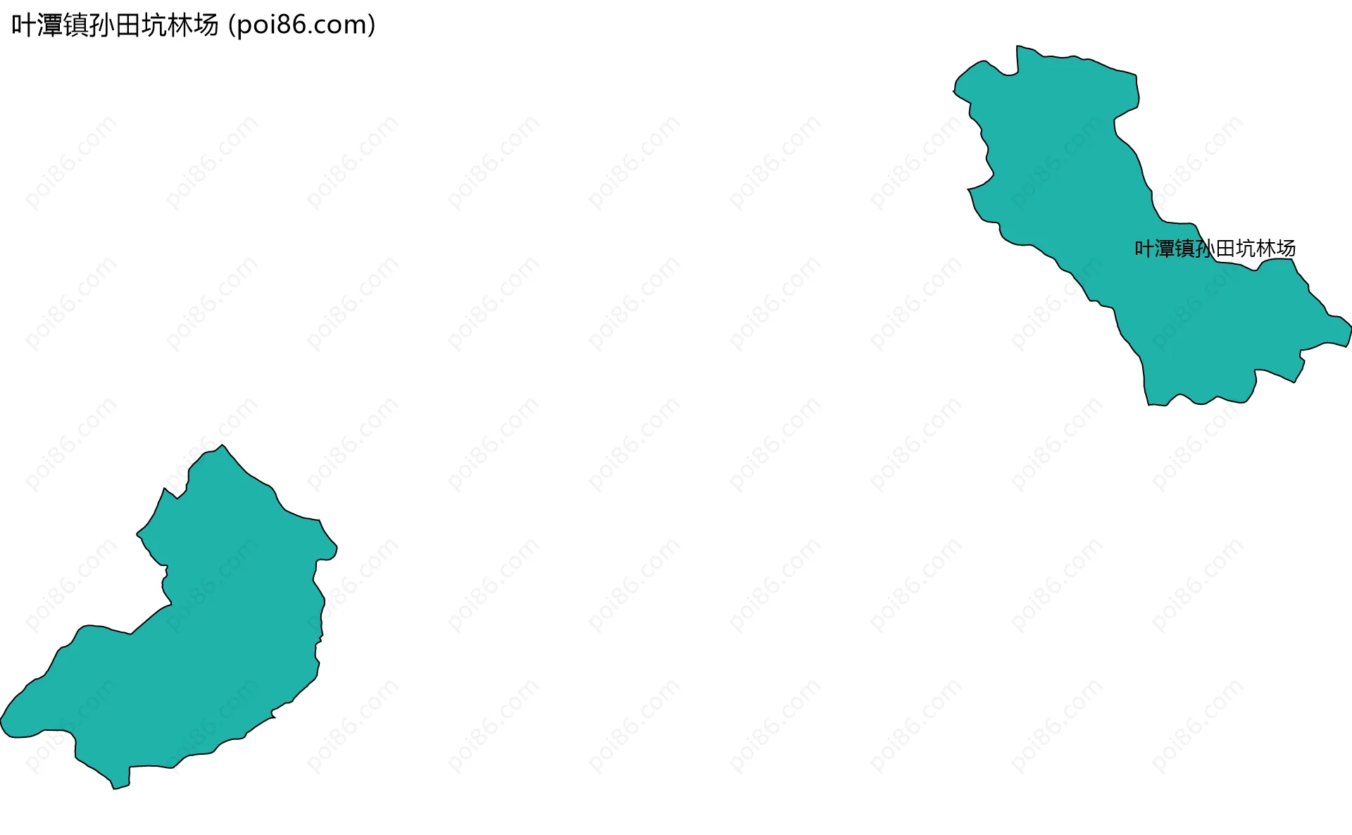 叶潭镇孙田坑林场边界地图