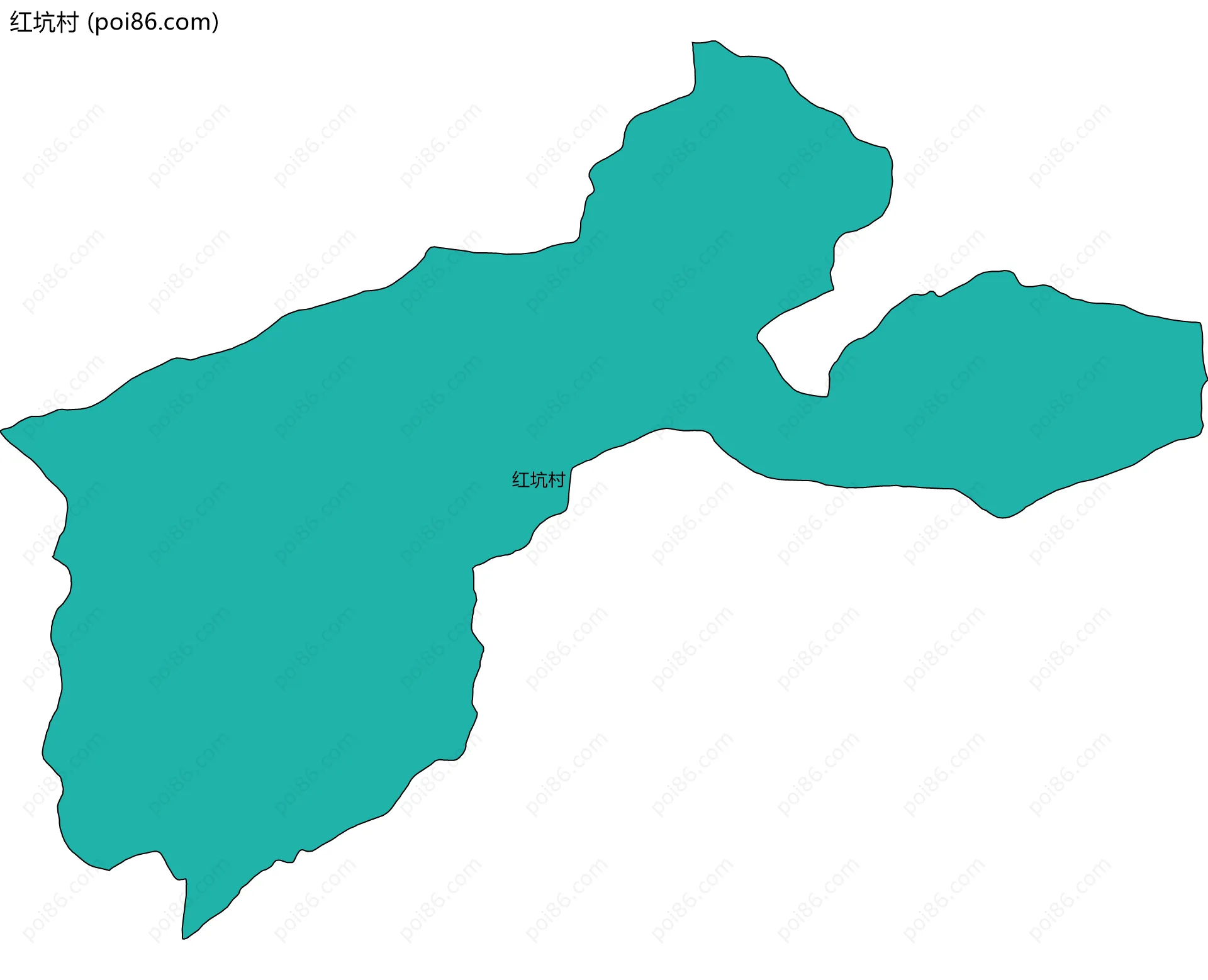 红坑村边界地图