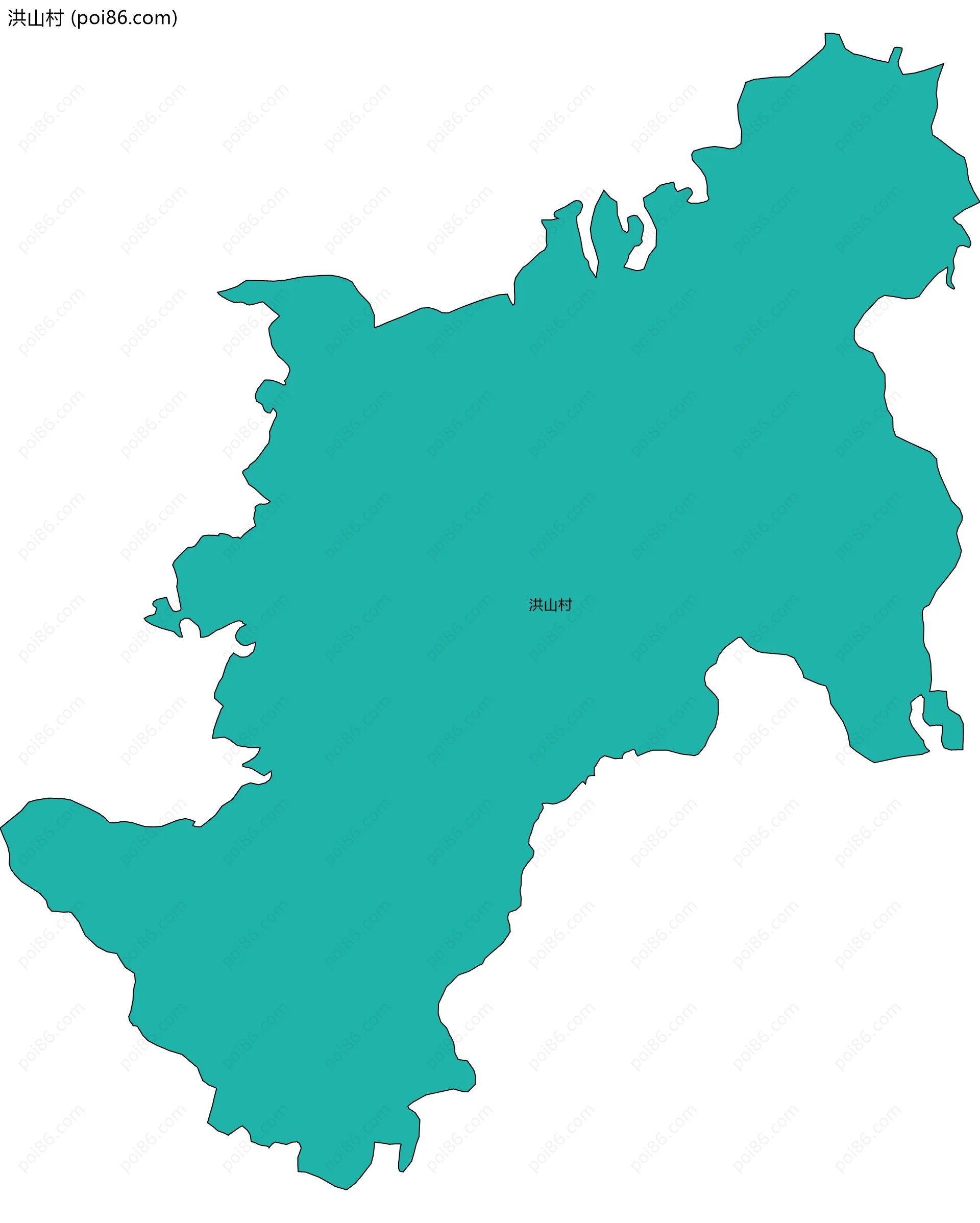 洪山村边界地图