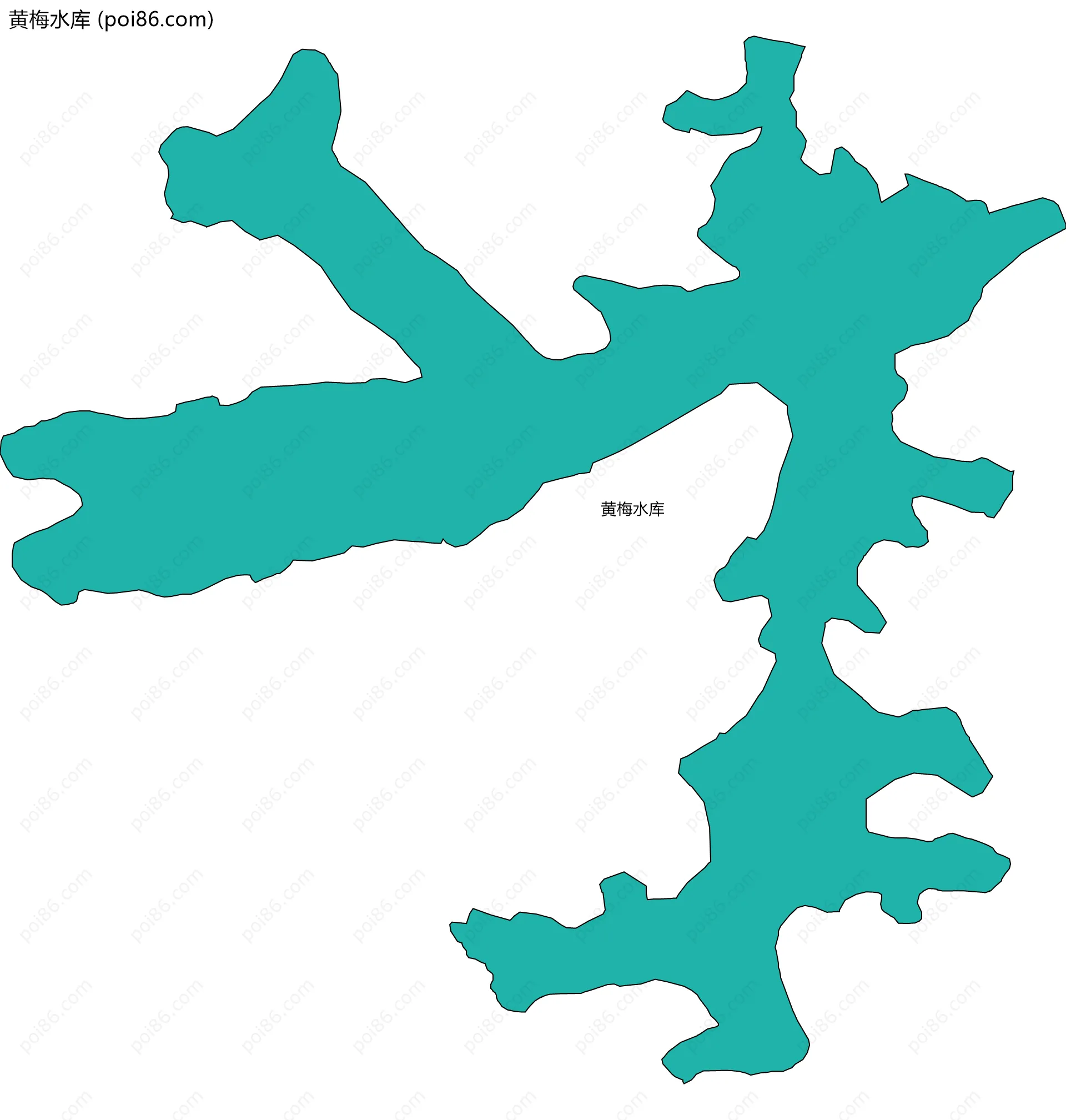 黄梅水库边界地图