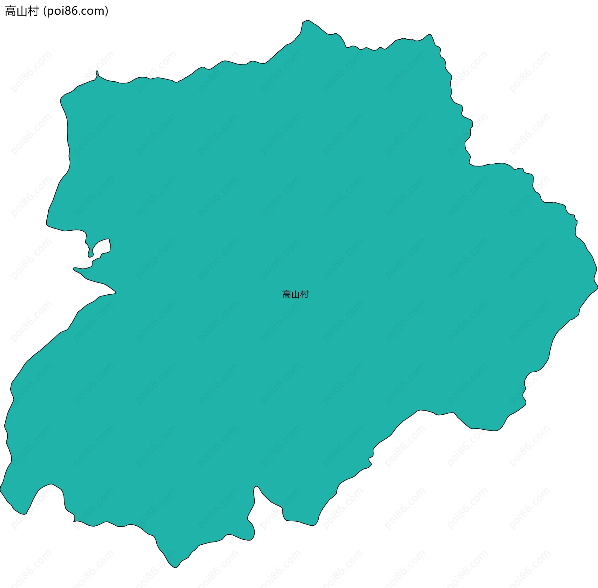 高山村边界地图