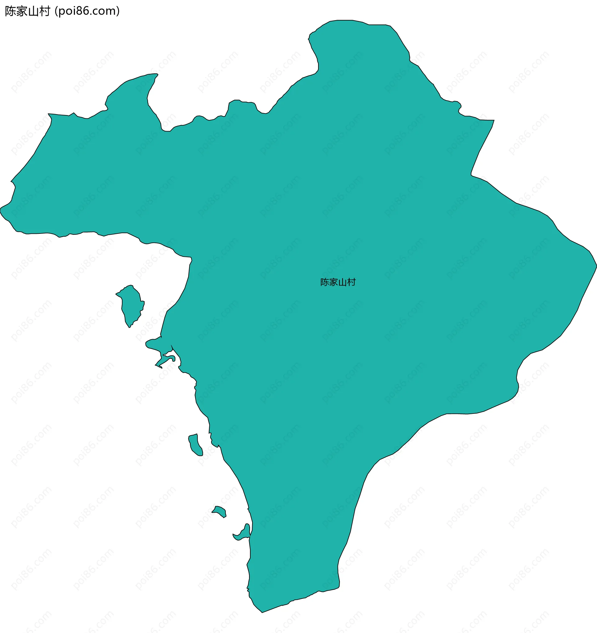 陈家山村边界地图
