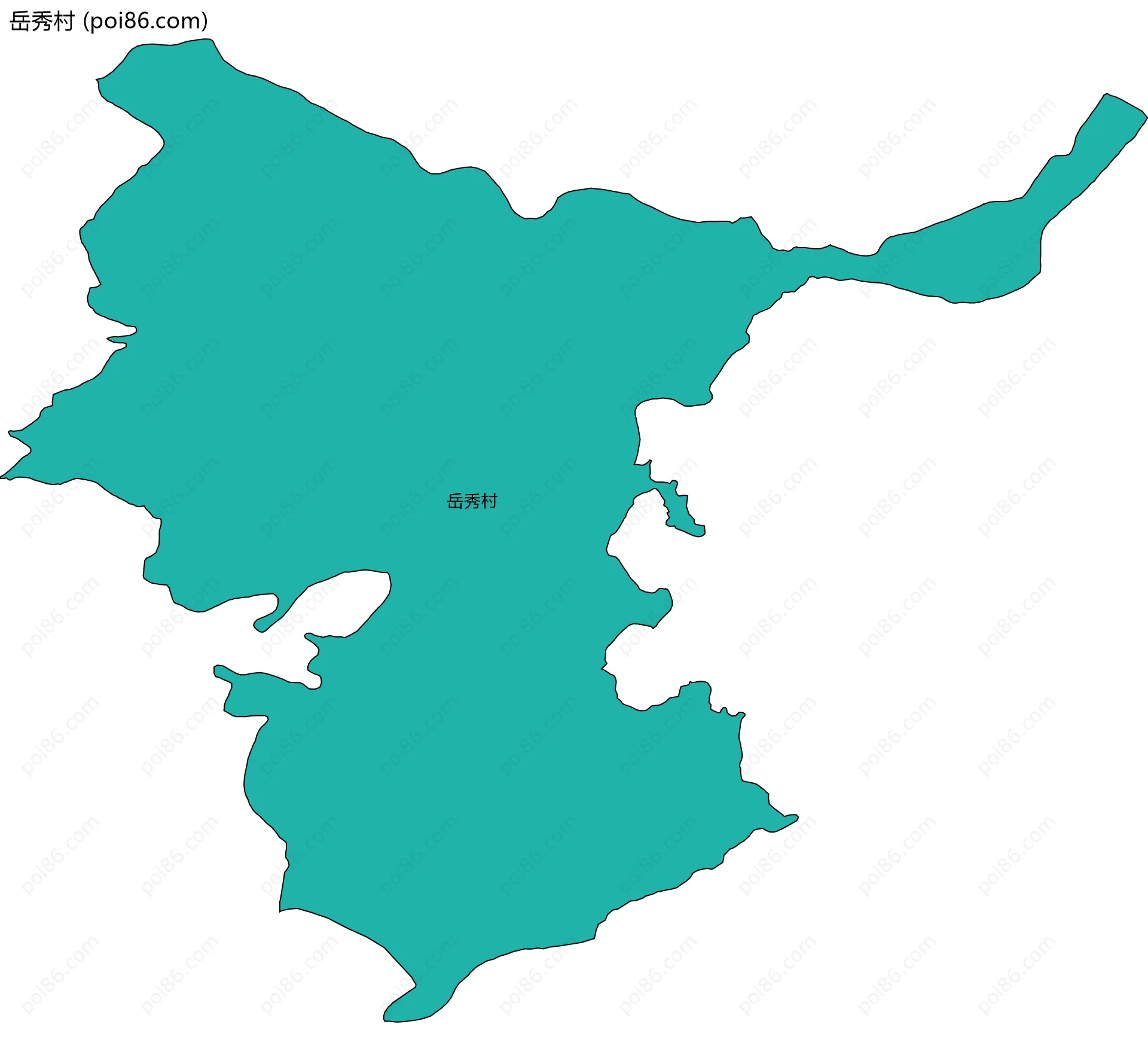 岳秀村边界地图