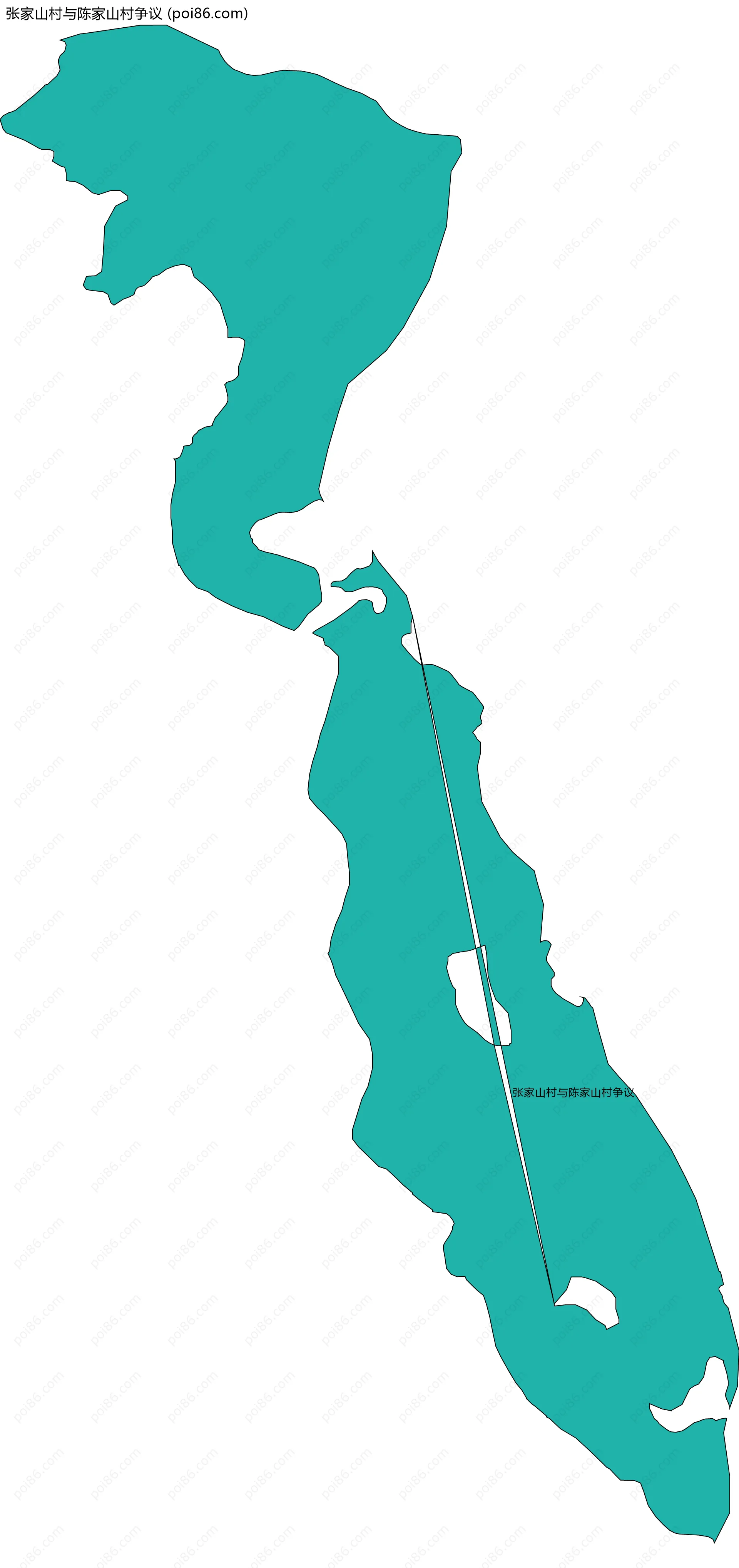 张家山村与陈家山村争议边界地图