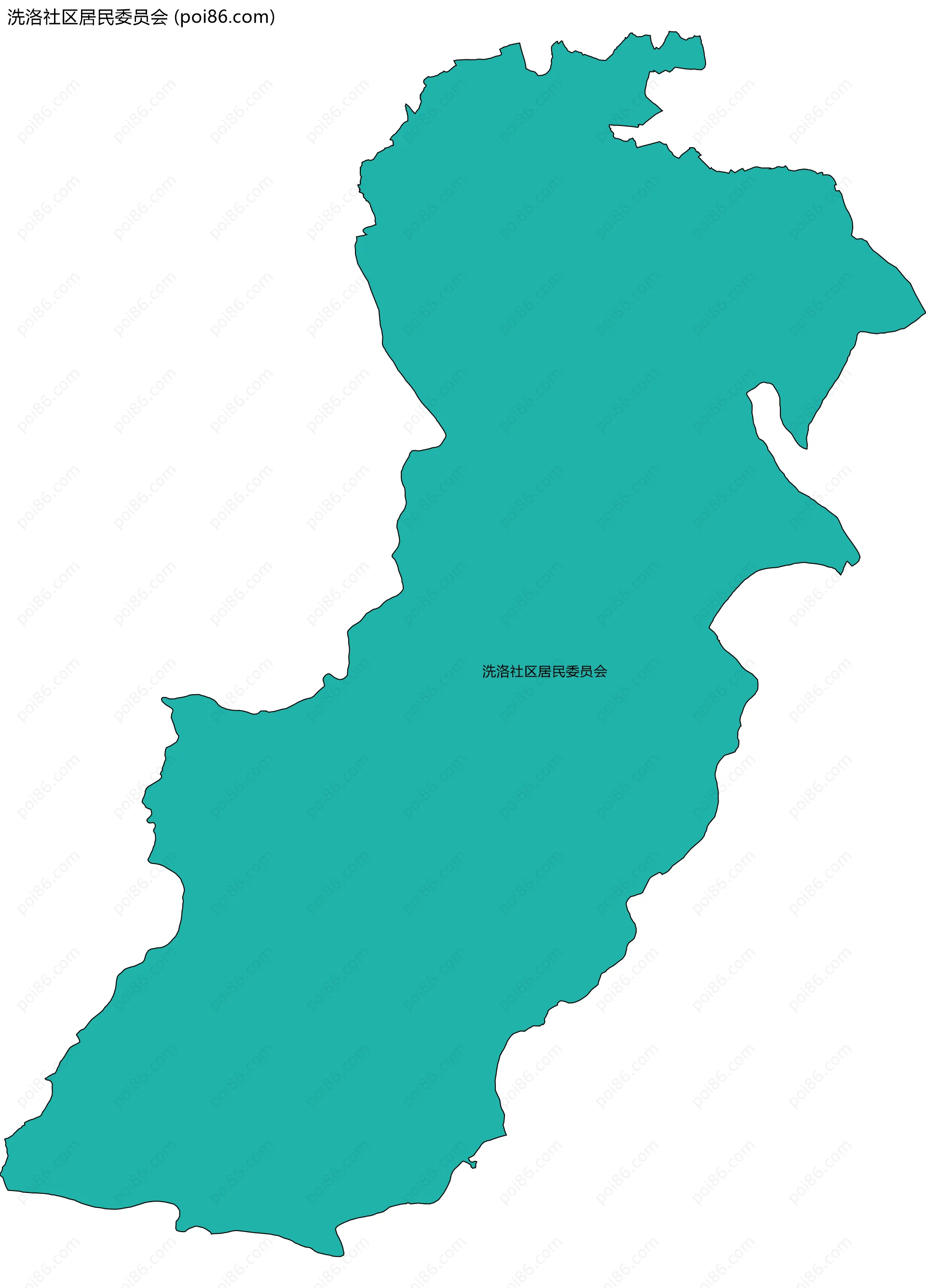 洗洛社区居民委员会边界地图