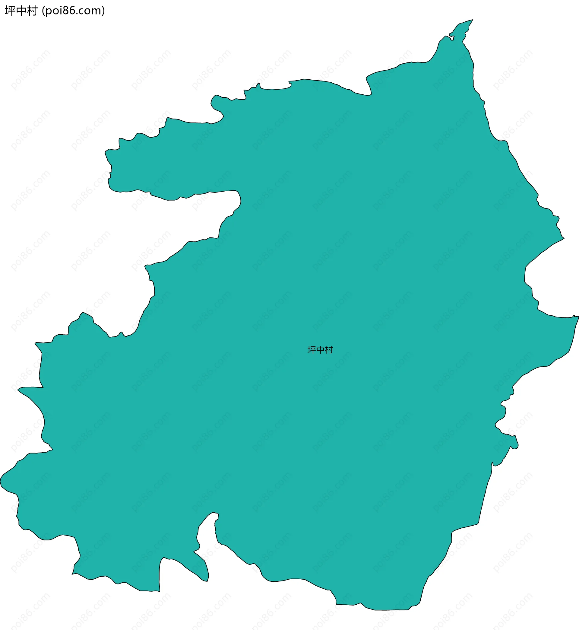 坪中村边界地图