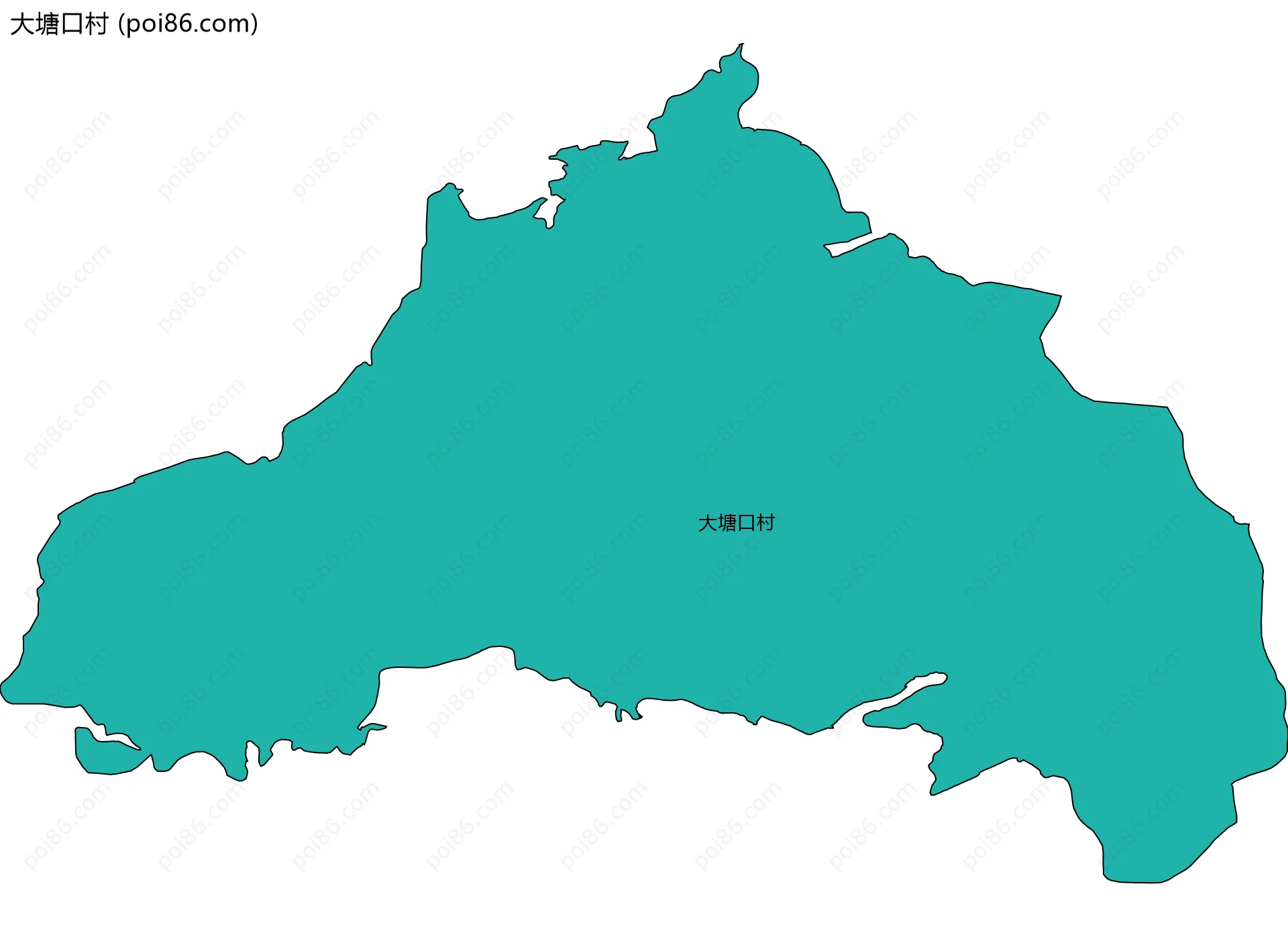 大塘口村边界地图