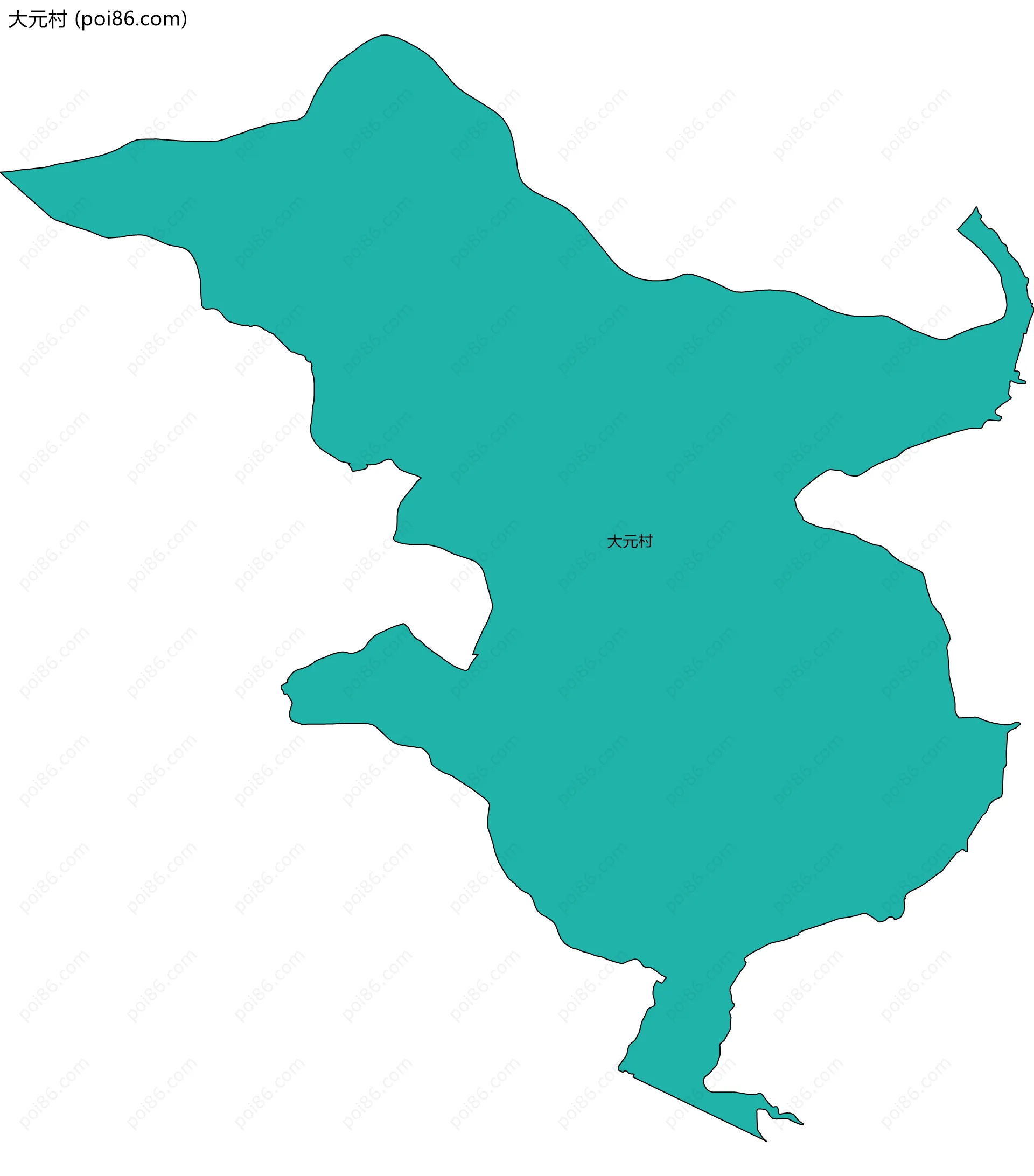 大元村边界地图