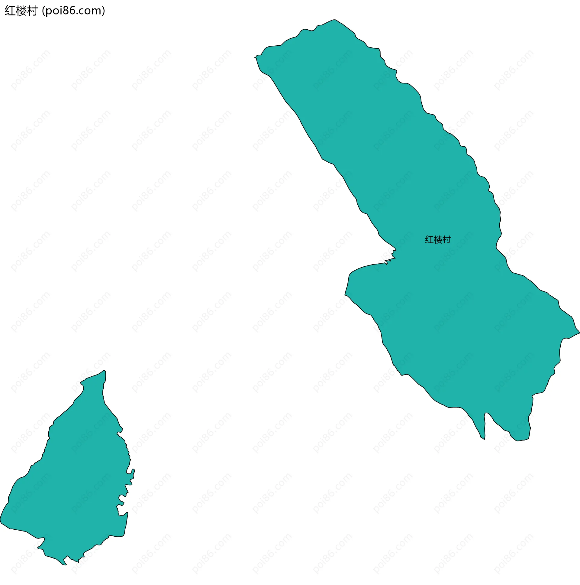 红楼村边界地图