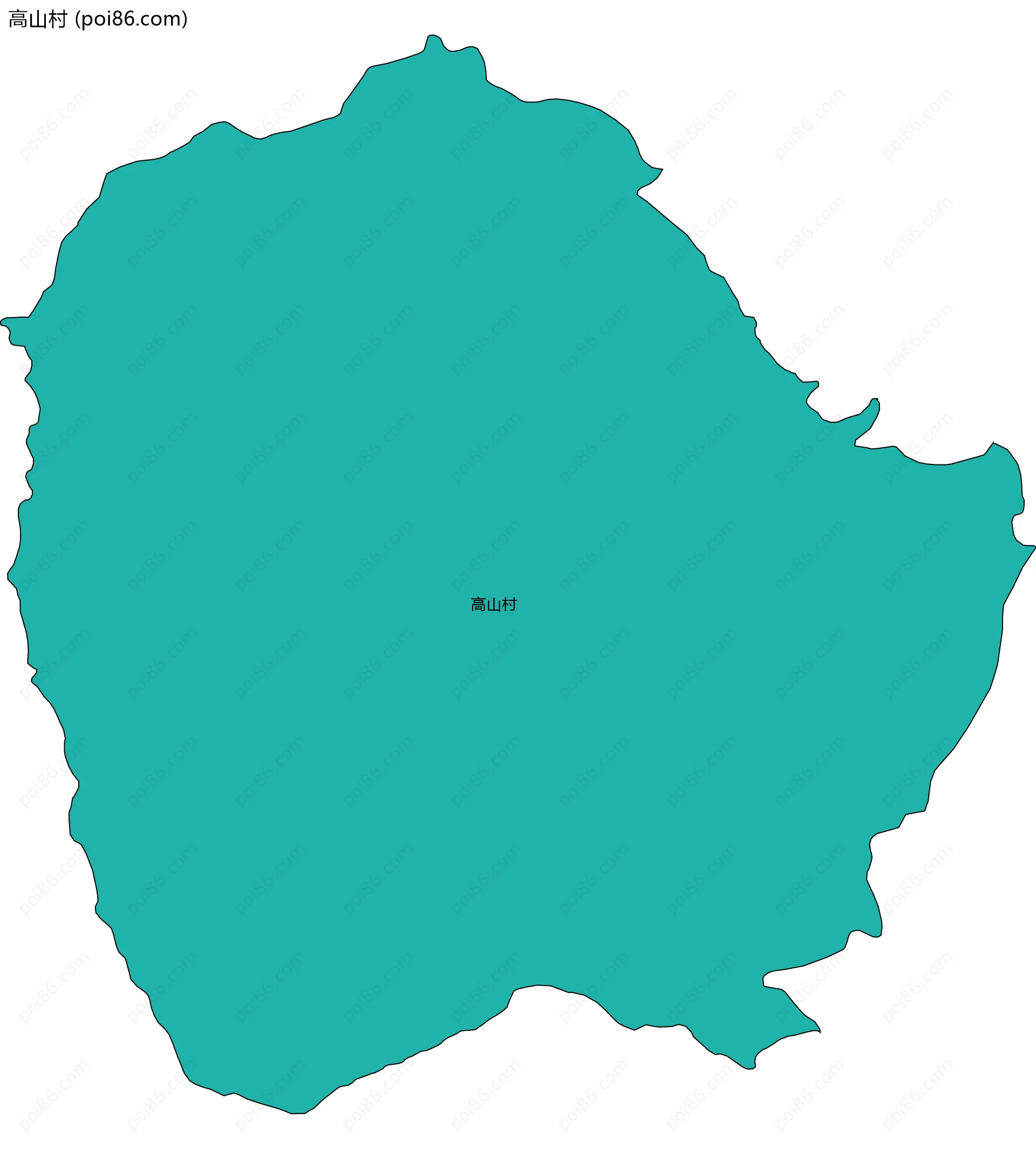 高山村边界地图