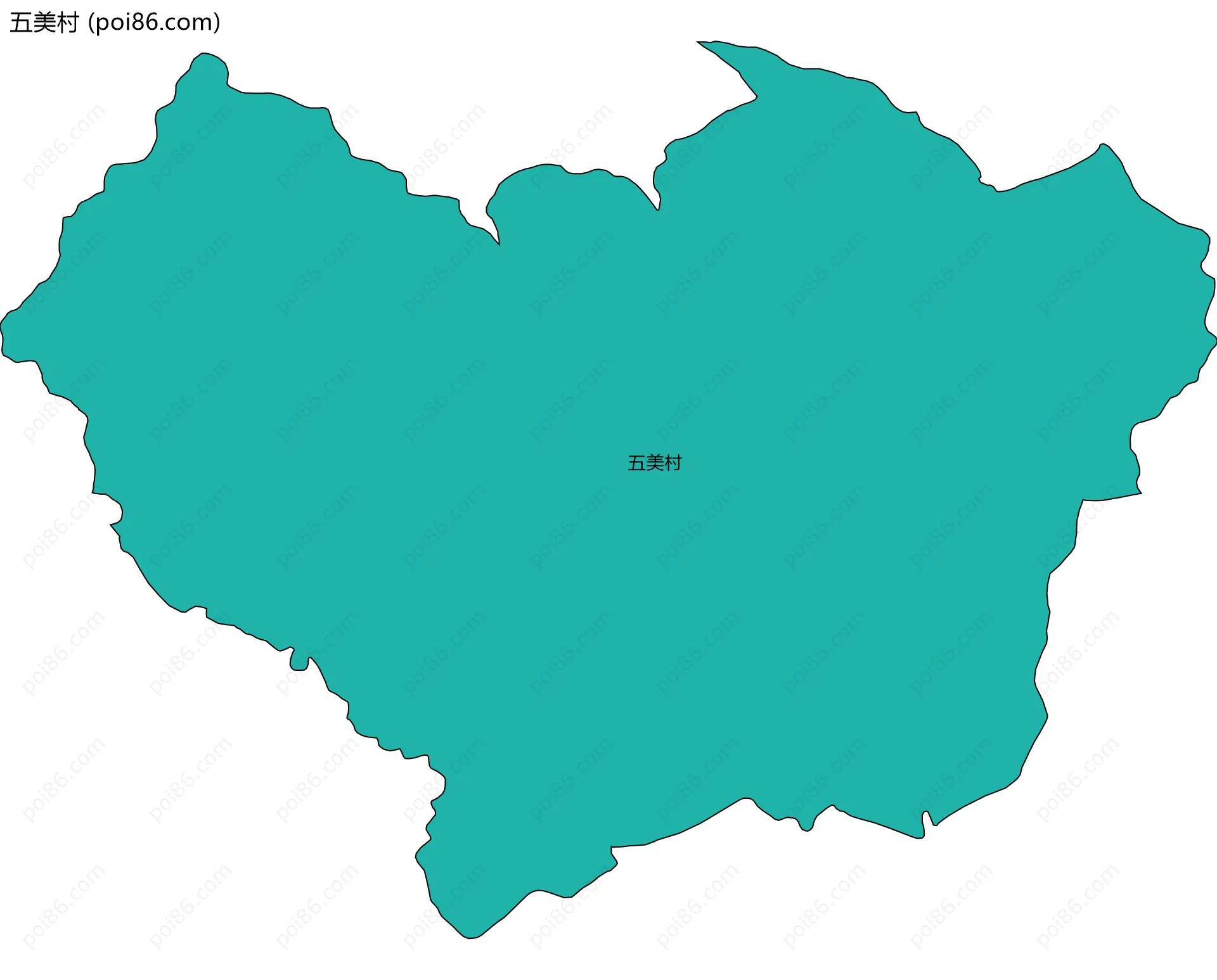 五美村边界地图