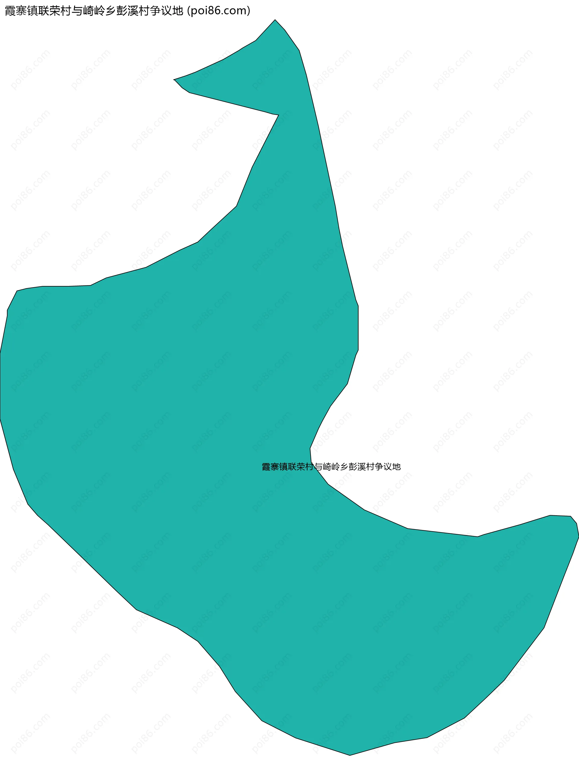 霞寨镇联荣村与崎岭乡彭溪村争议地边界地图