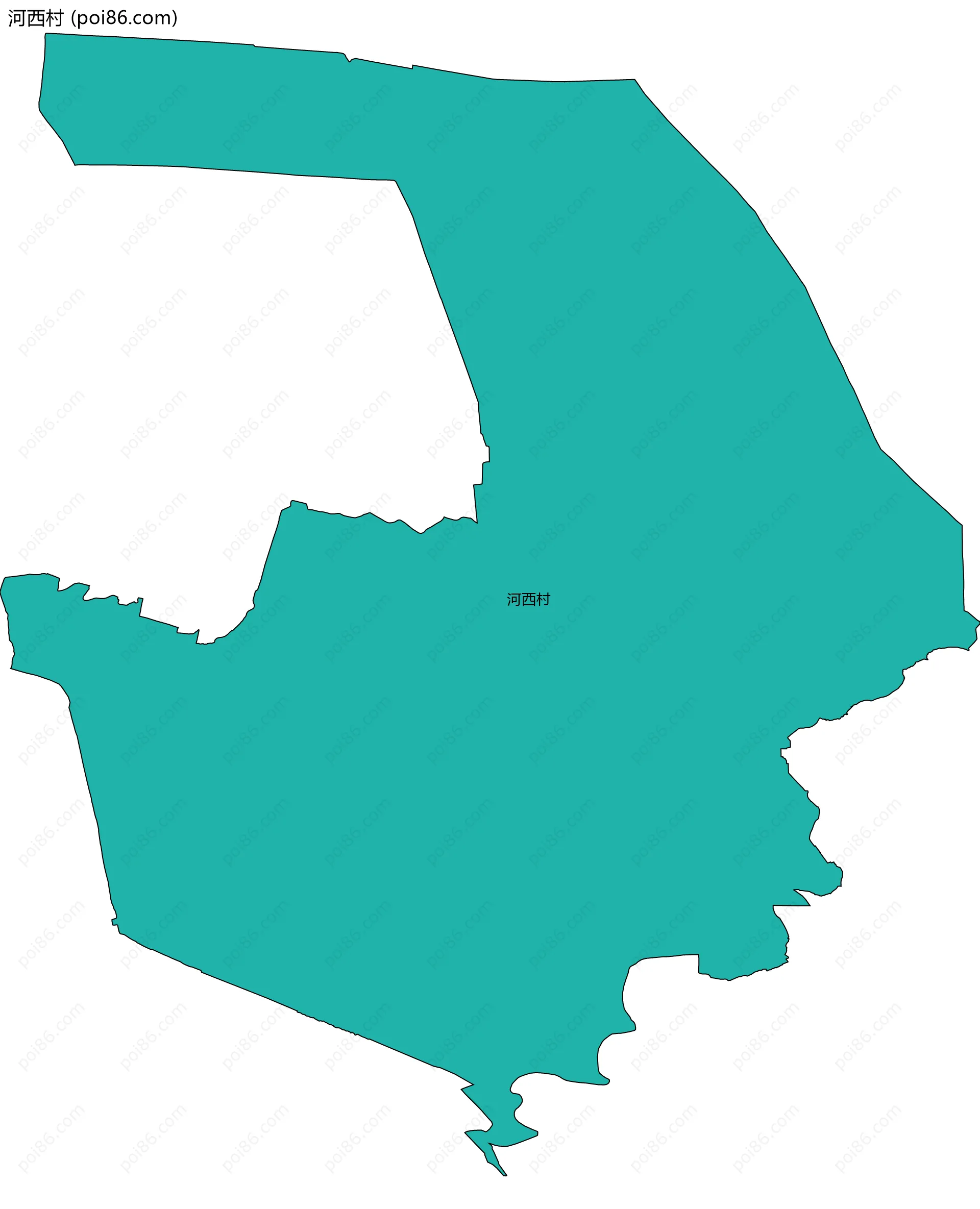 河西村边界地图