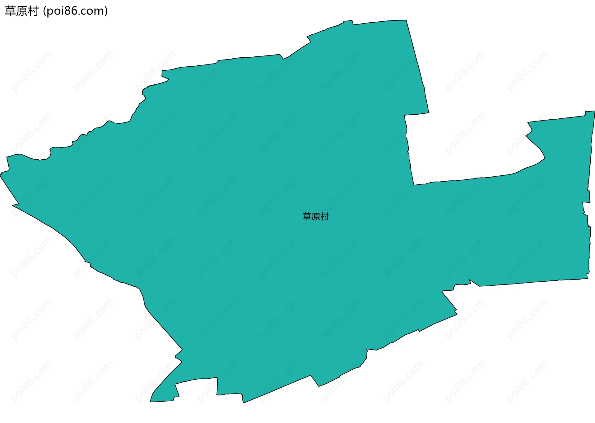 草原村边界地图