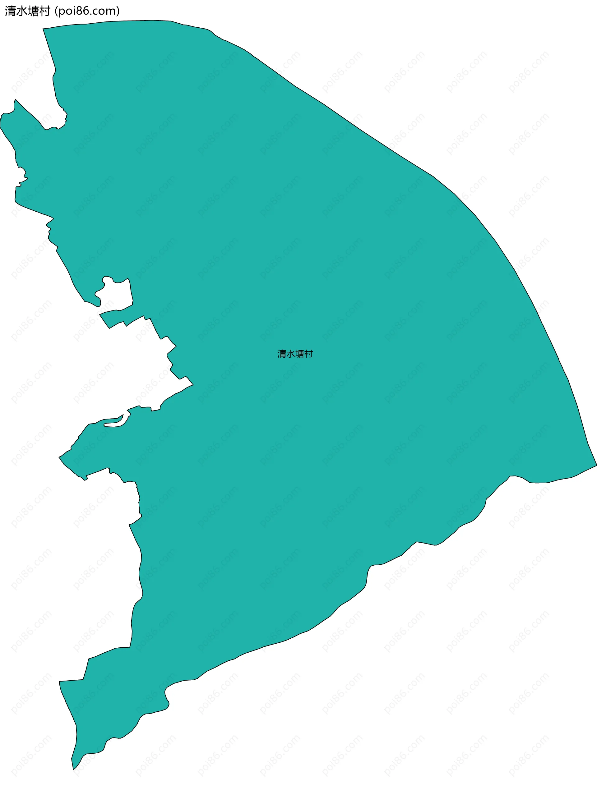 清水塘村边界地图