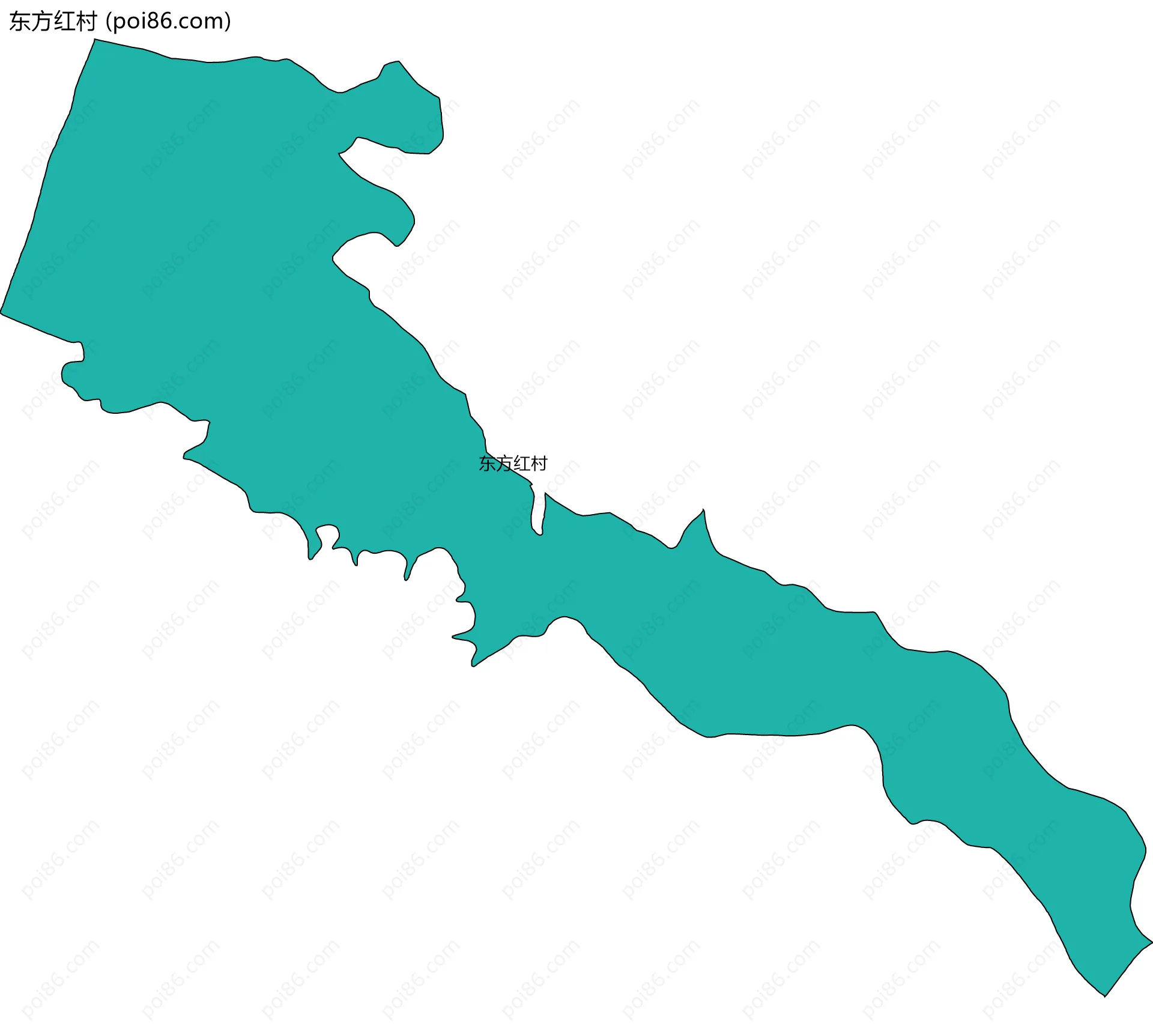 东方红村边界地图