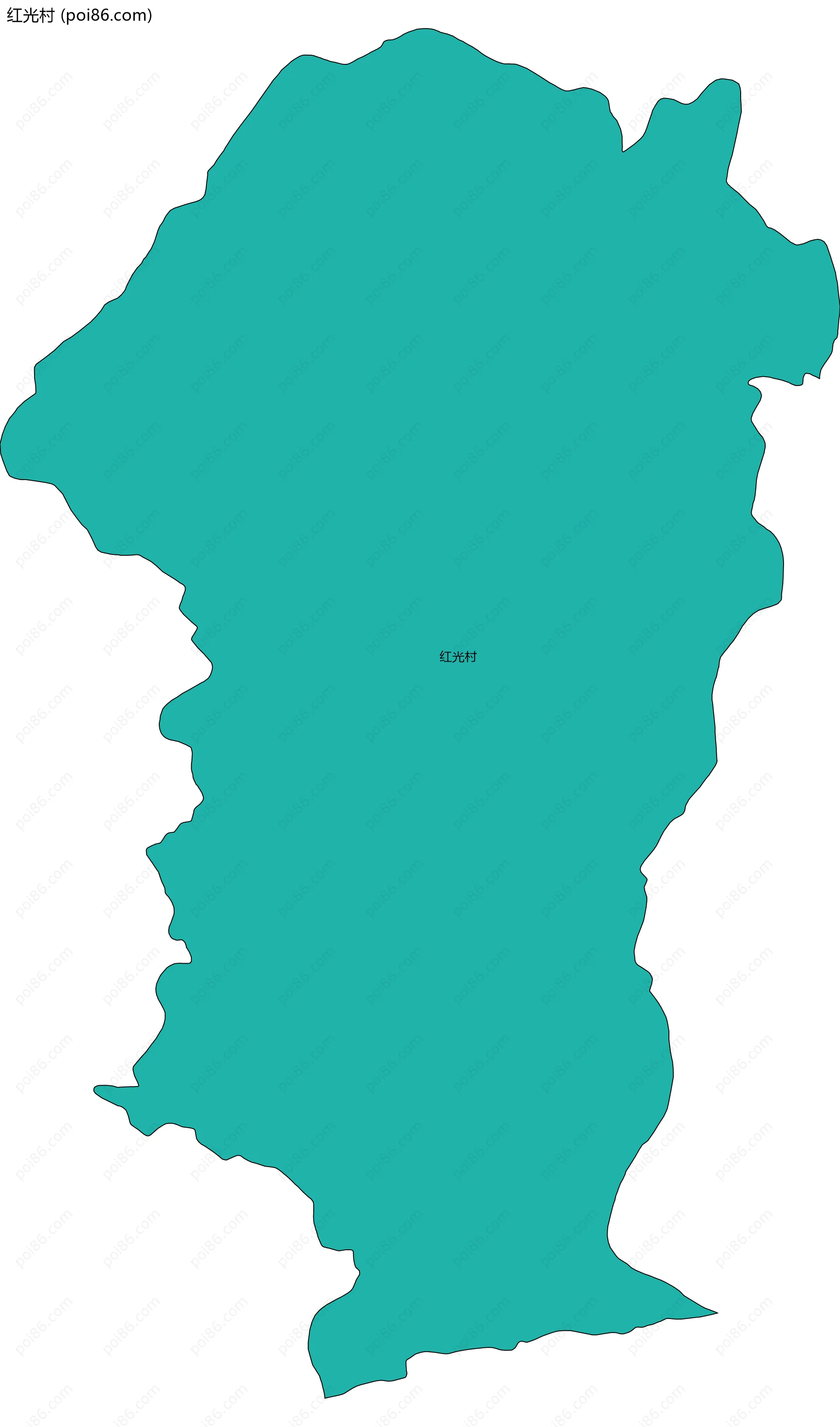 红光村边界地图