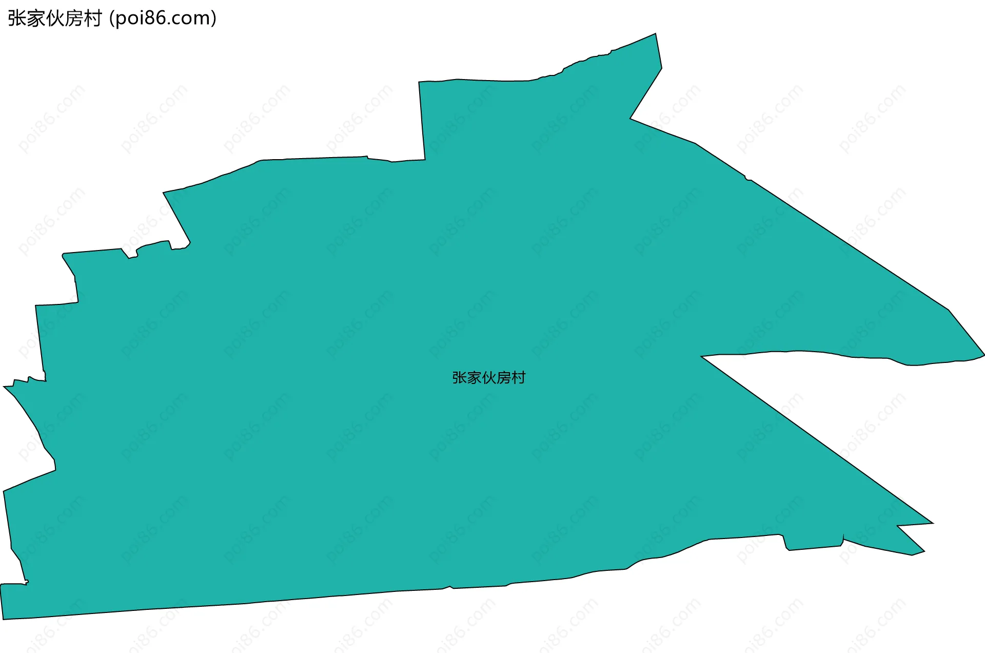 张家伙房村边界地图