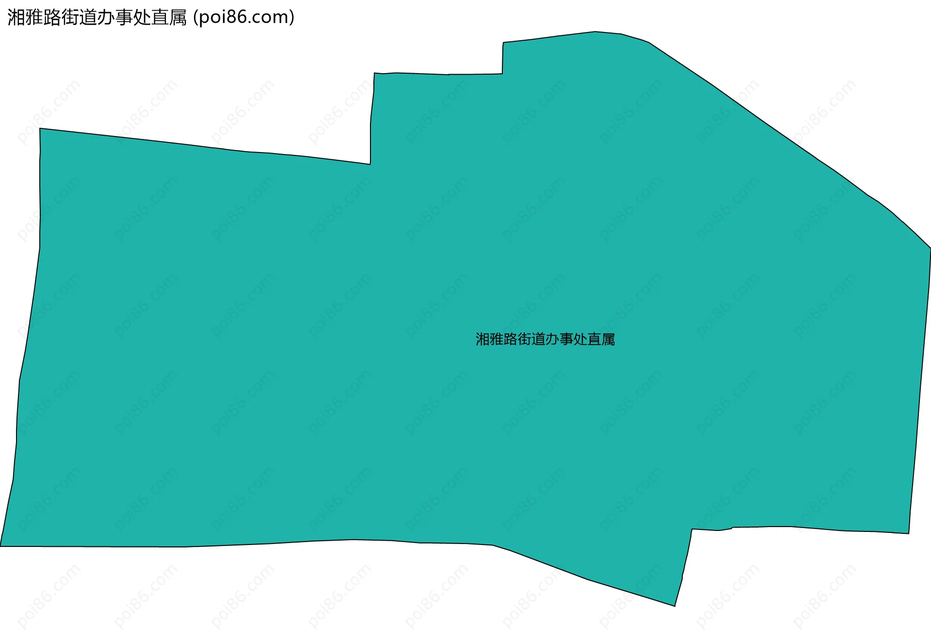 湘雅路街道办事处直属边界地图