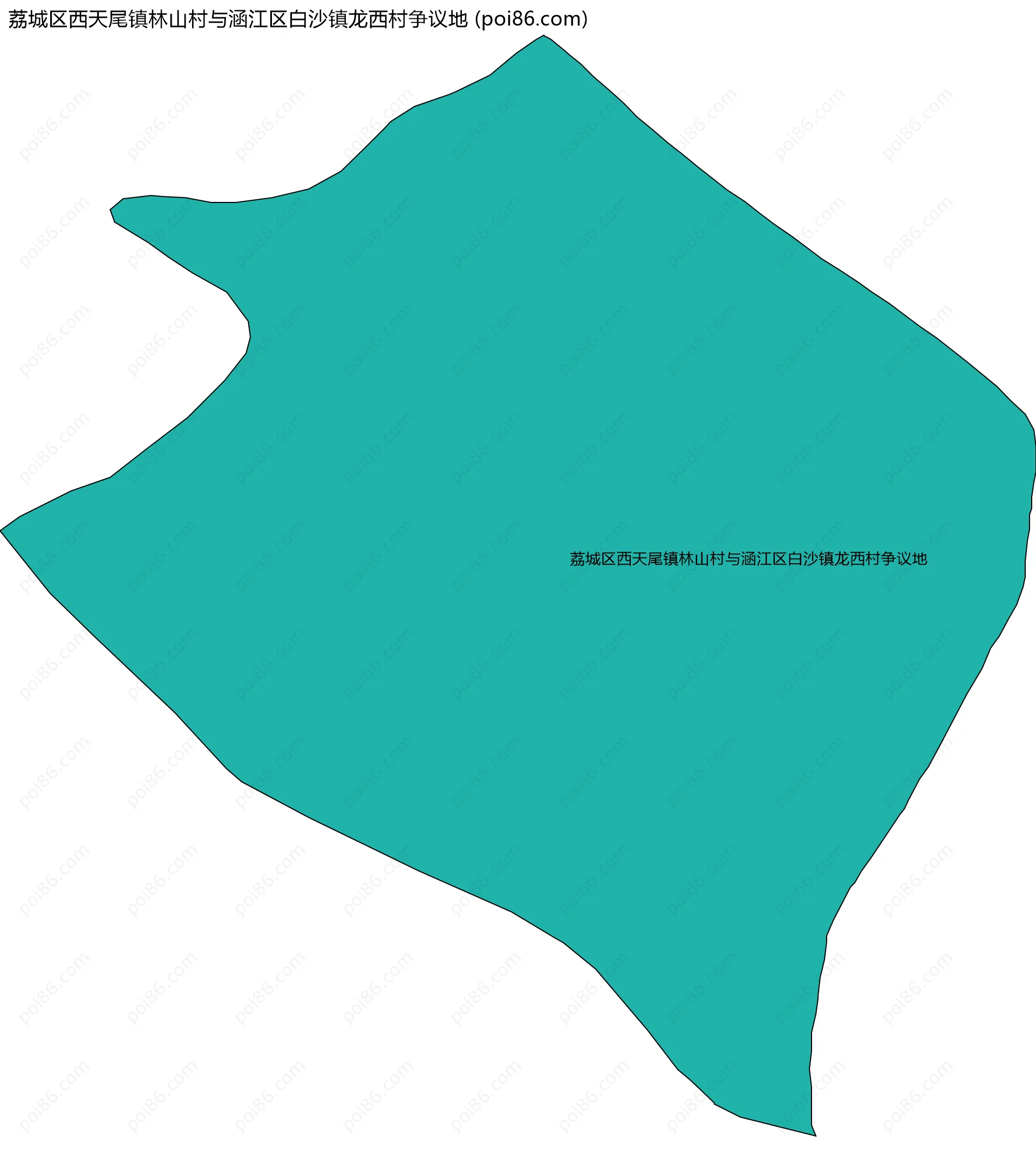 荔城区西天尾镇林山村与涵江区白沙镇龙西村争议地边界地图