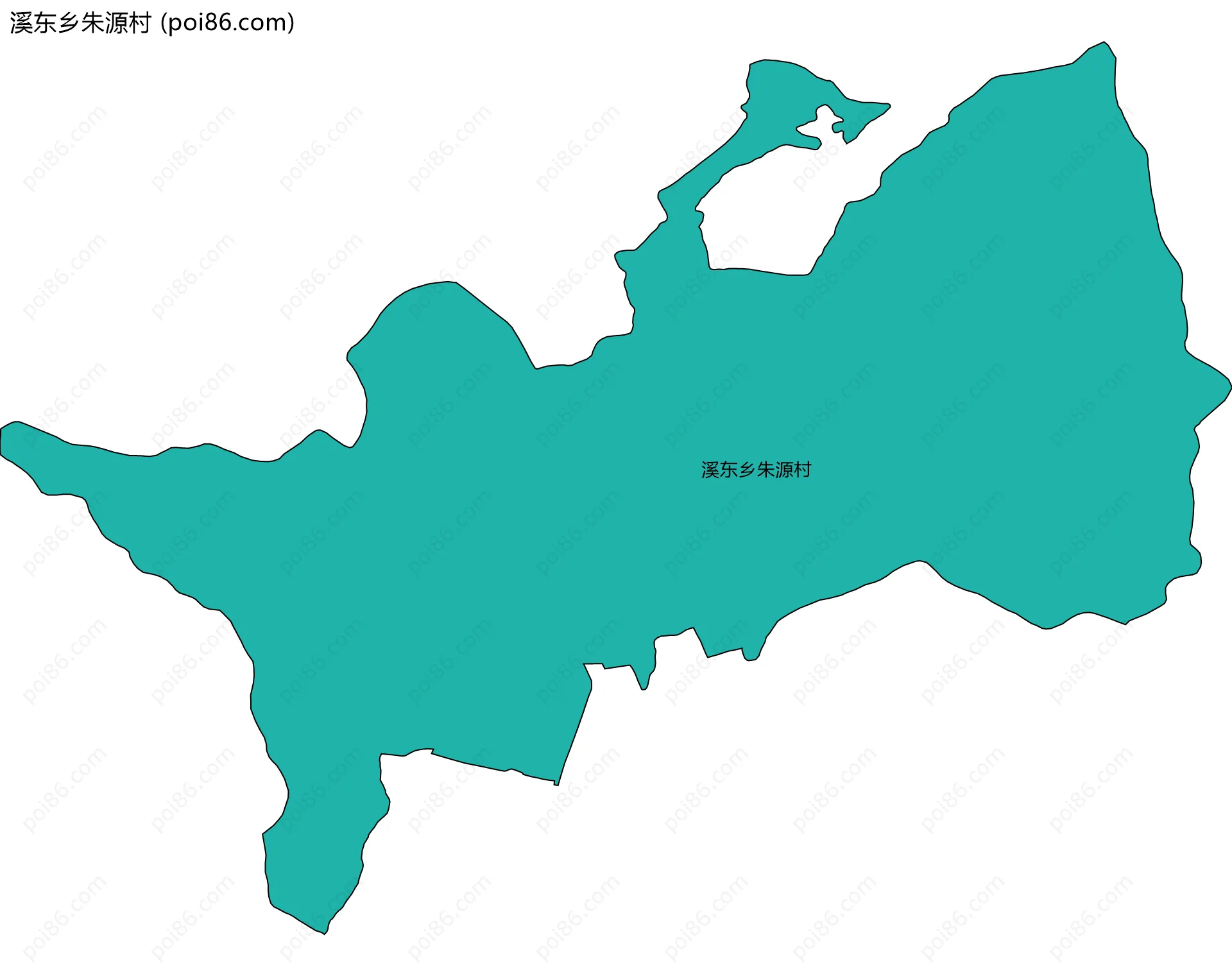 溪东乡朱源村边界地图