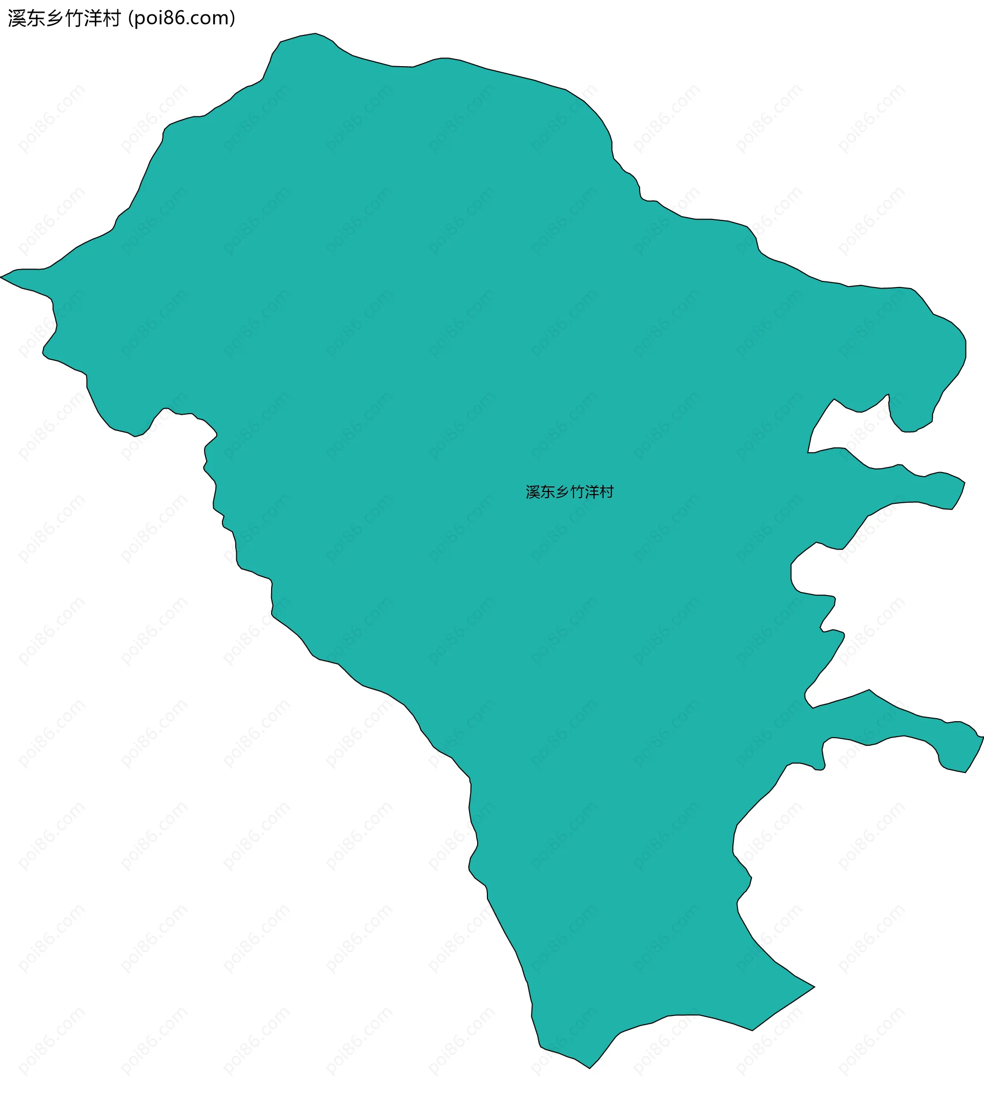 溪东乡竹洋村边界地图