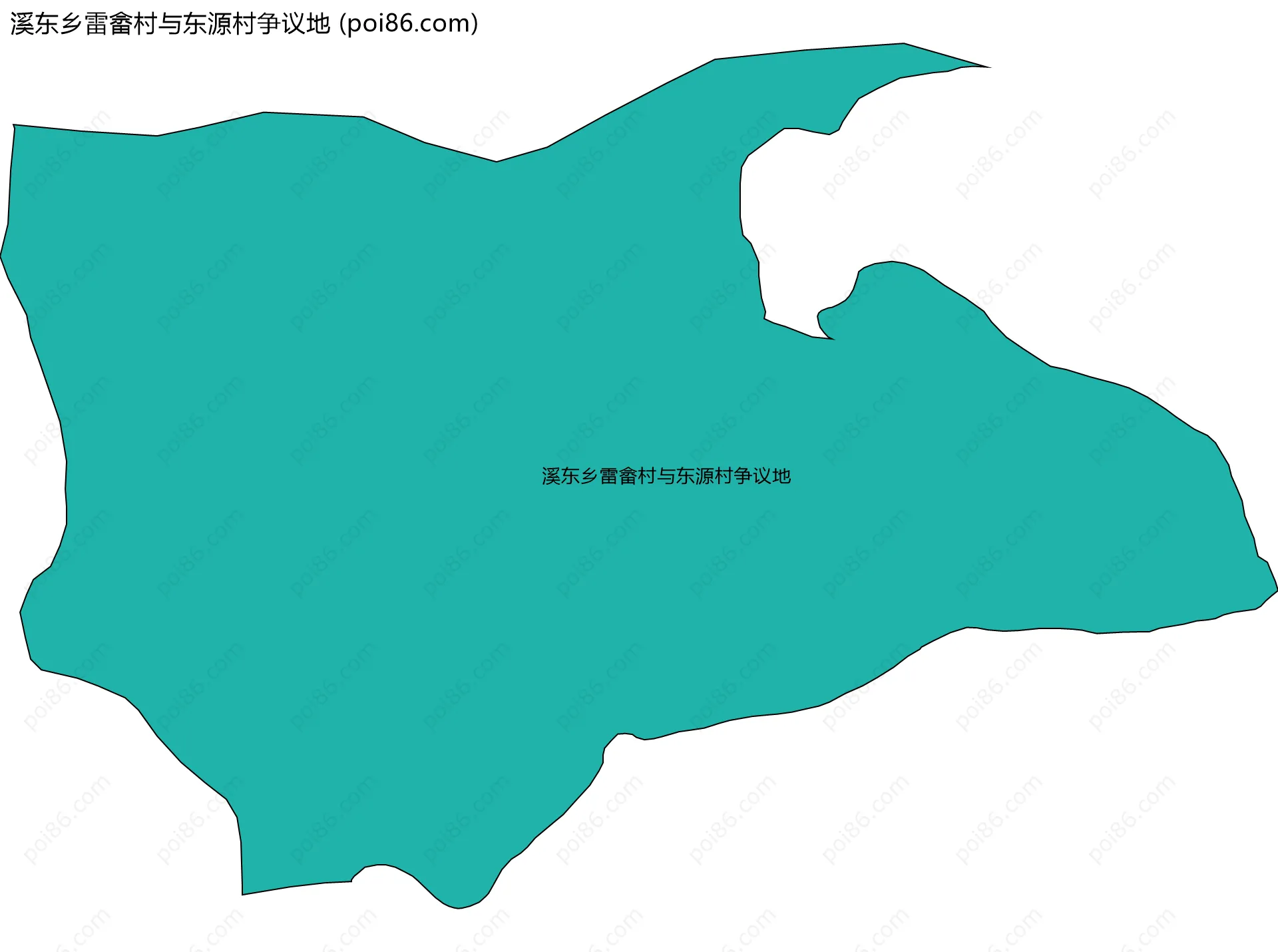 溪东乡雷畲村与东源村争议地边界地图