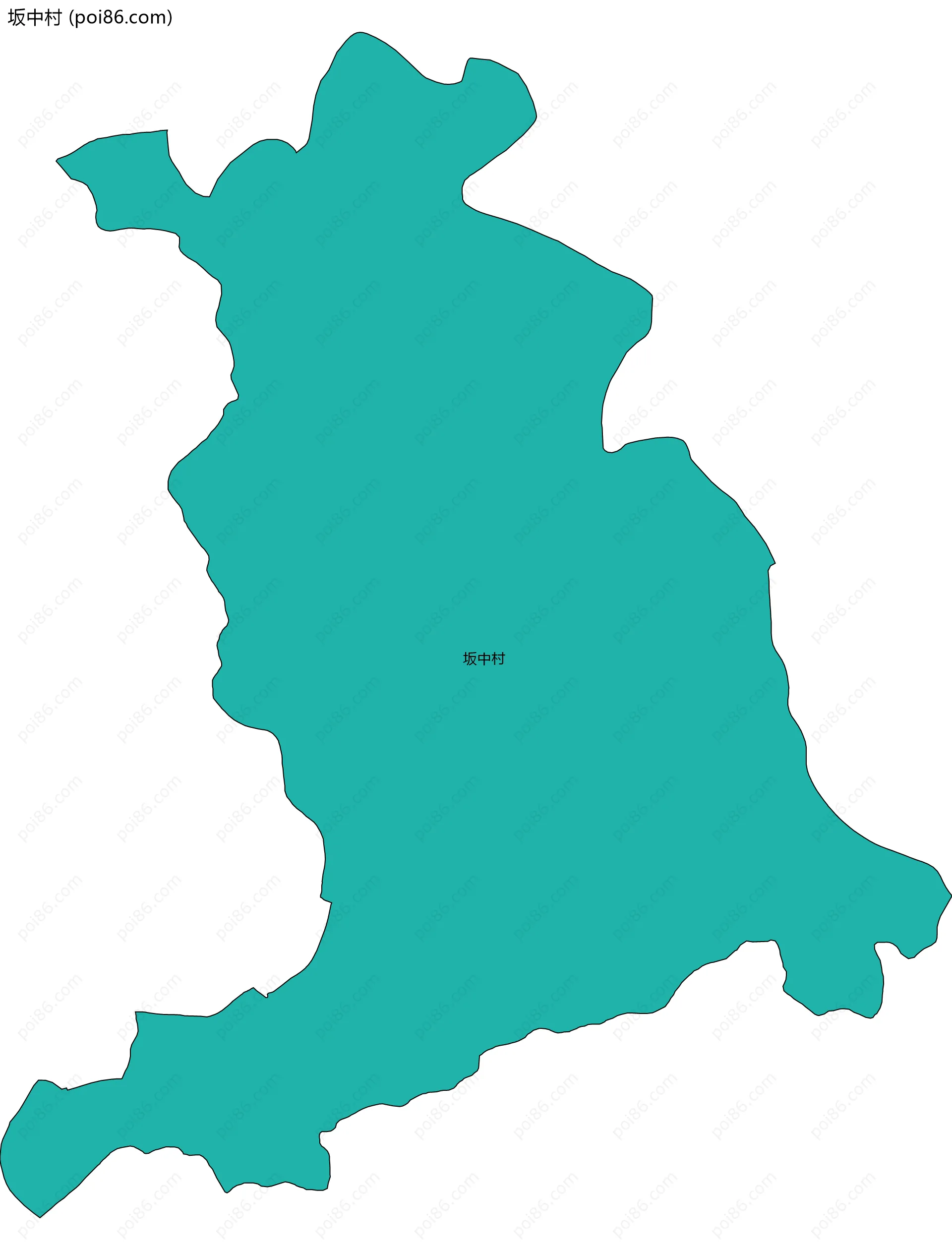 坂中村边界地图