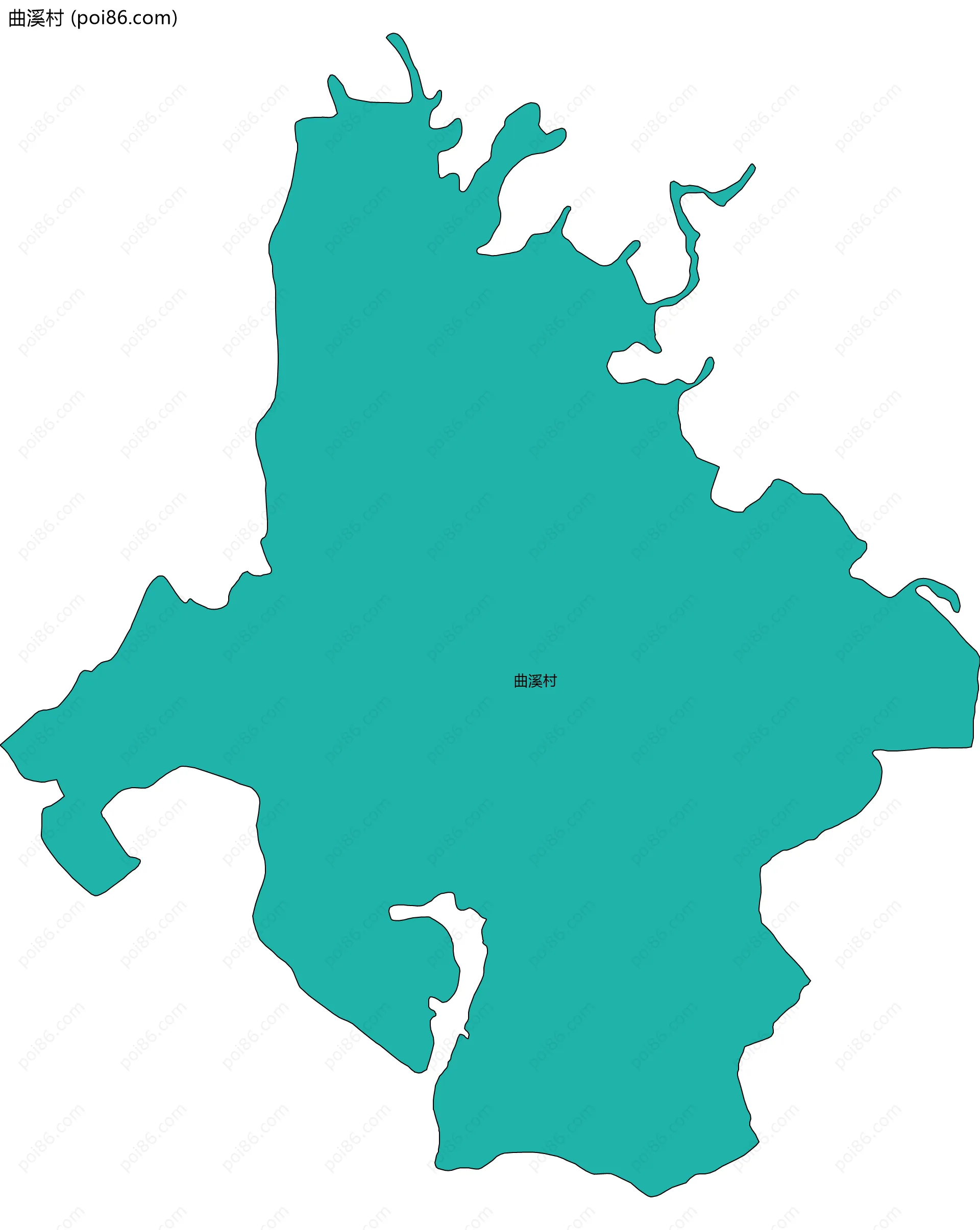 曲溪村边界地图