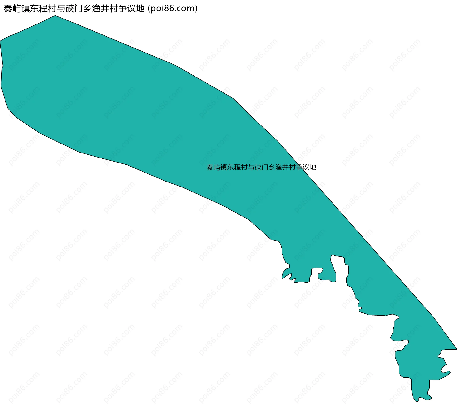 秦屿镇东程村与硖门乡渔井村争议地边界地图