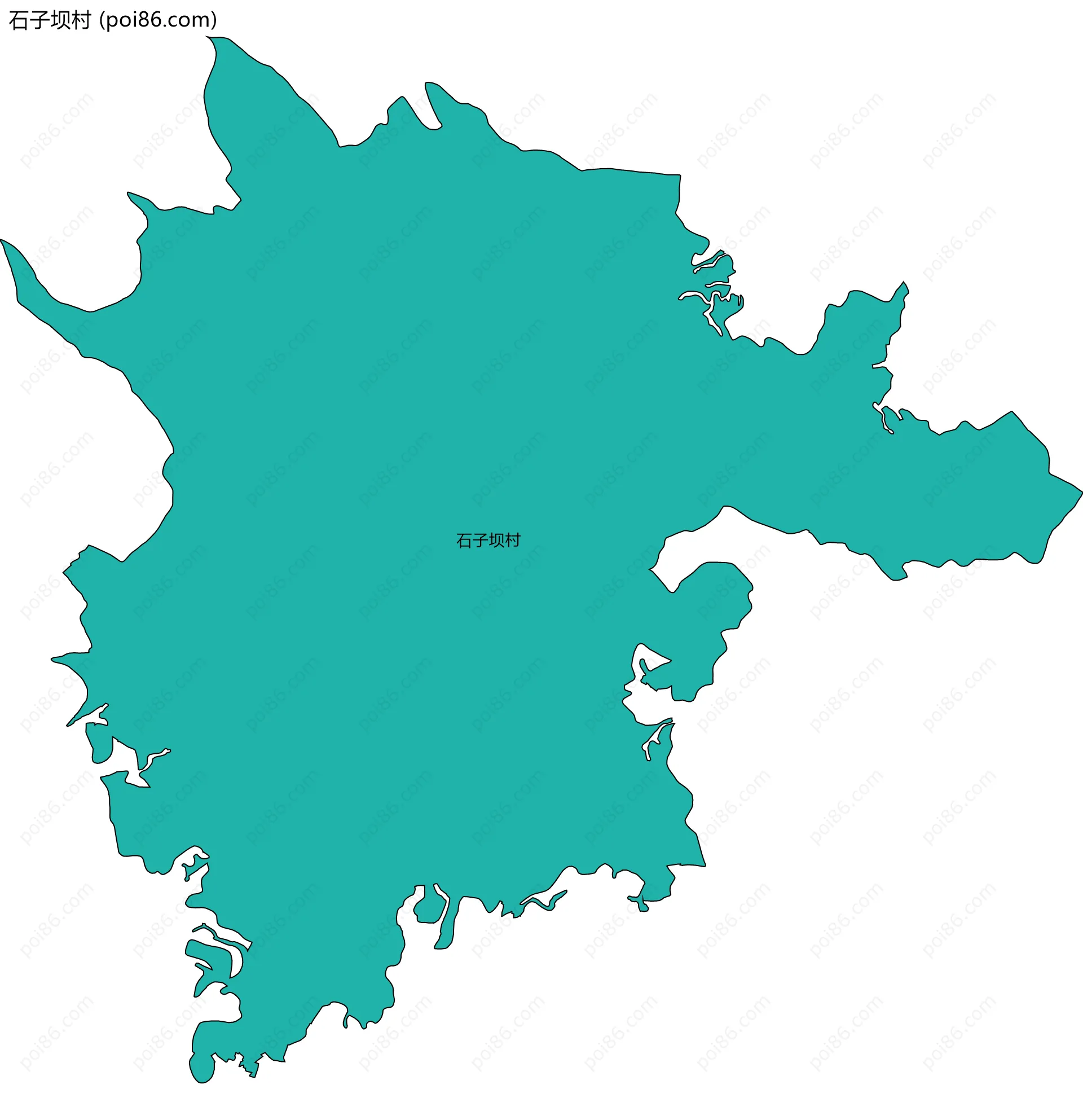 石子坝村边界地图