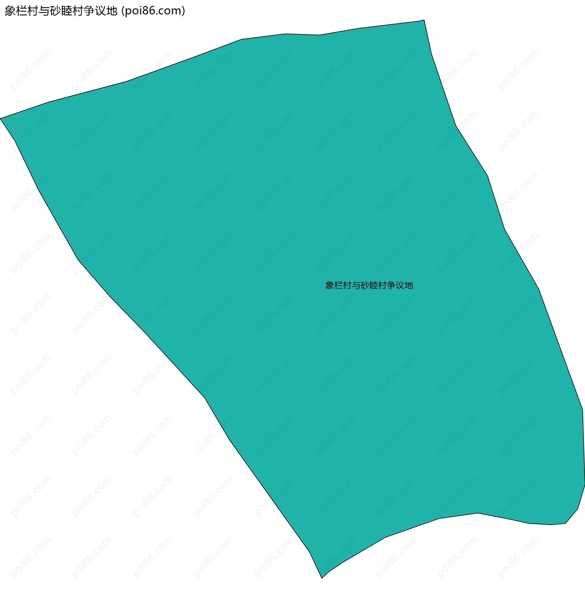 象栏村与砂睦村争议地边界地图
