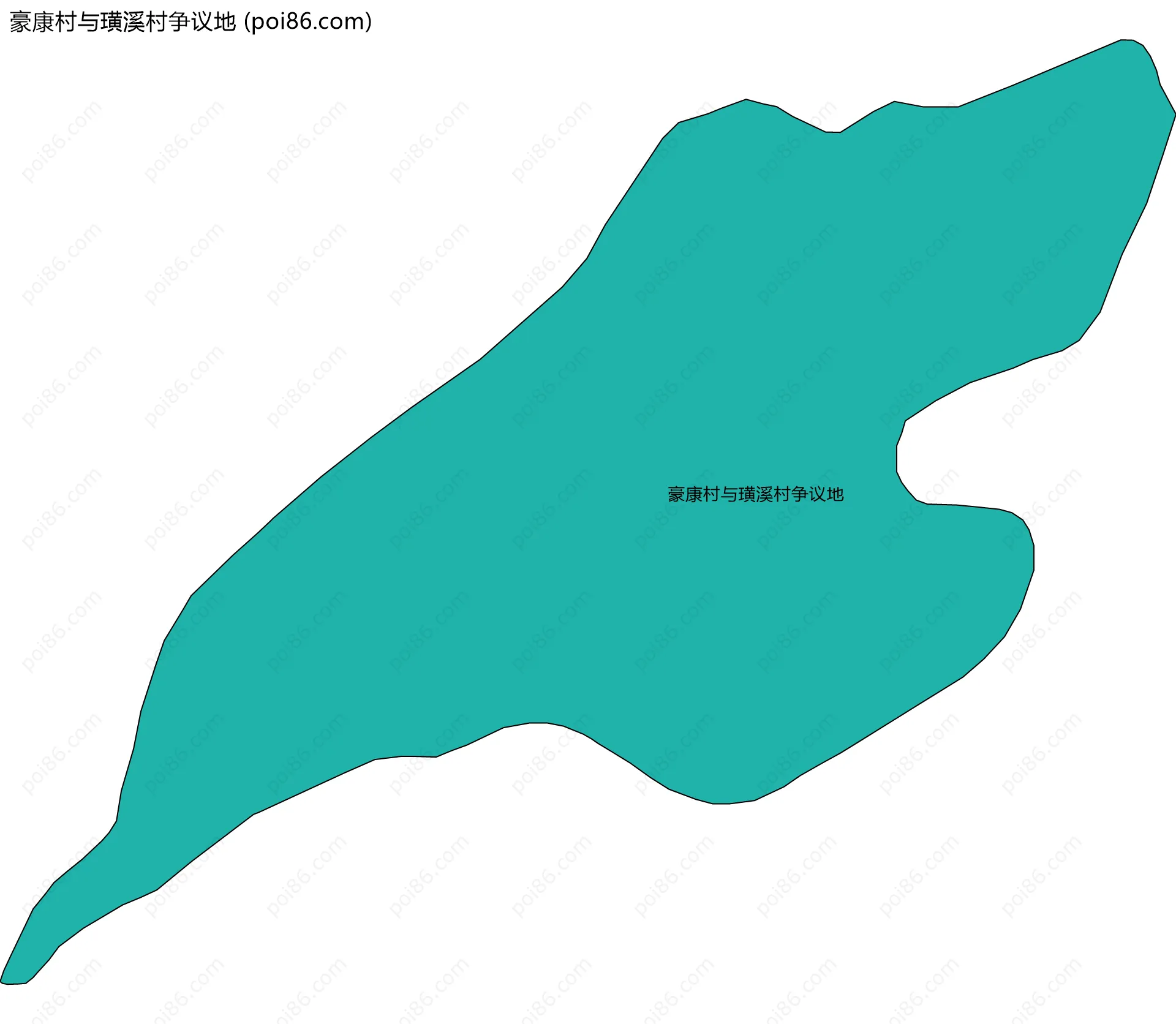 豪康村与璜溪村争议地边界地图