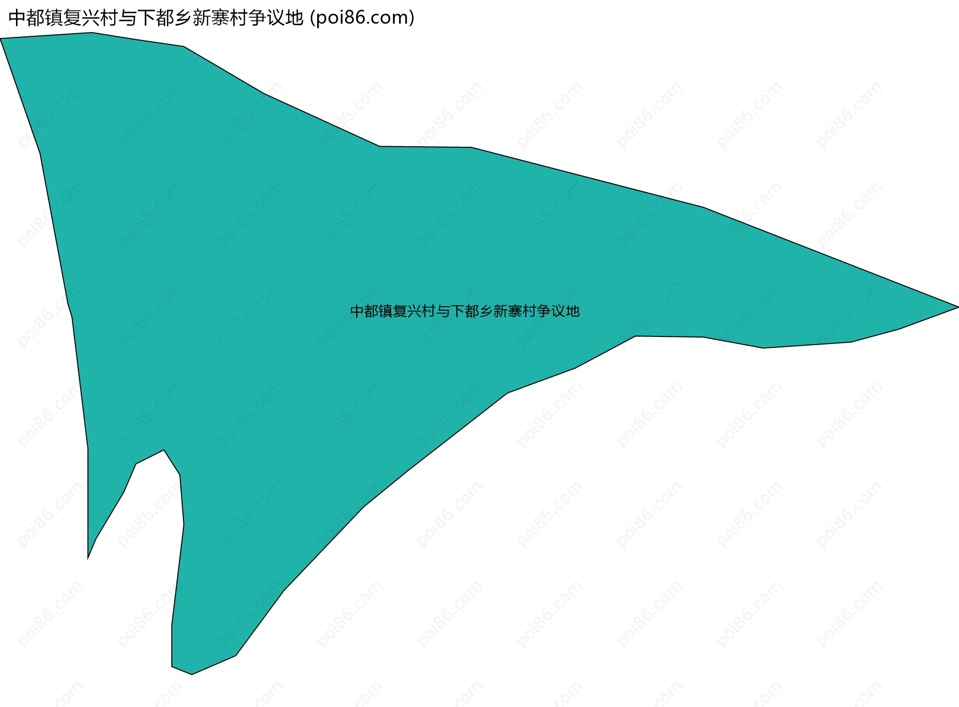 中都镇复兴村与下都乡新寨村争议地边界地图