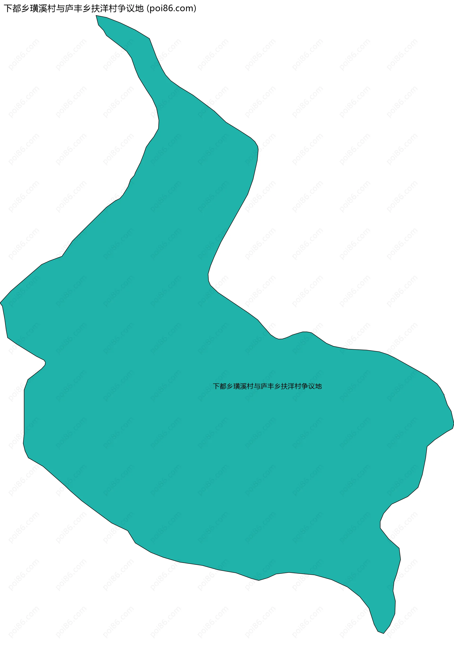 下都乡璜溪村与庐丰乡扶洋村争议地边界地图