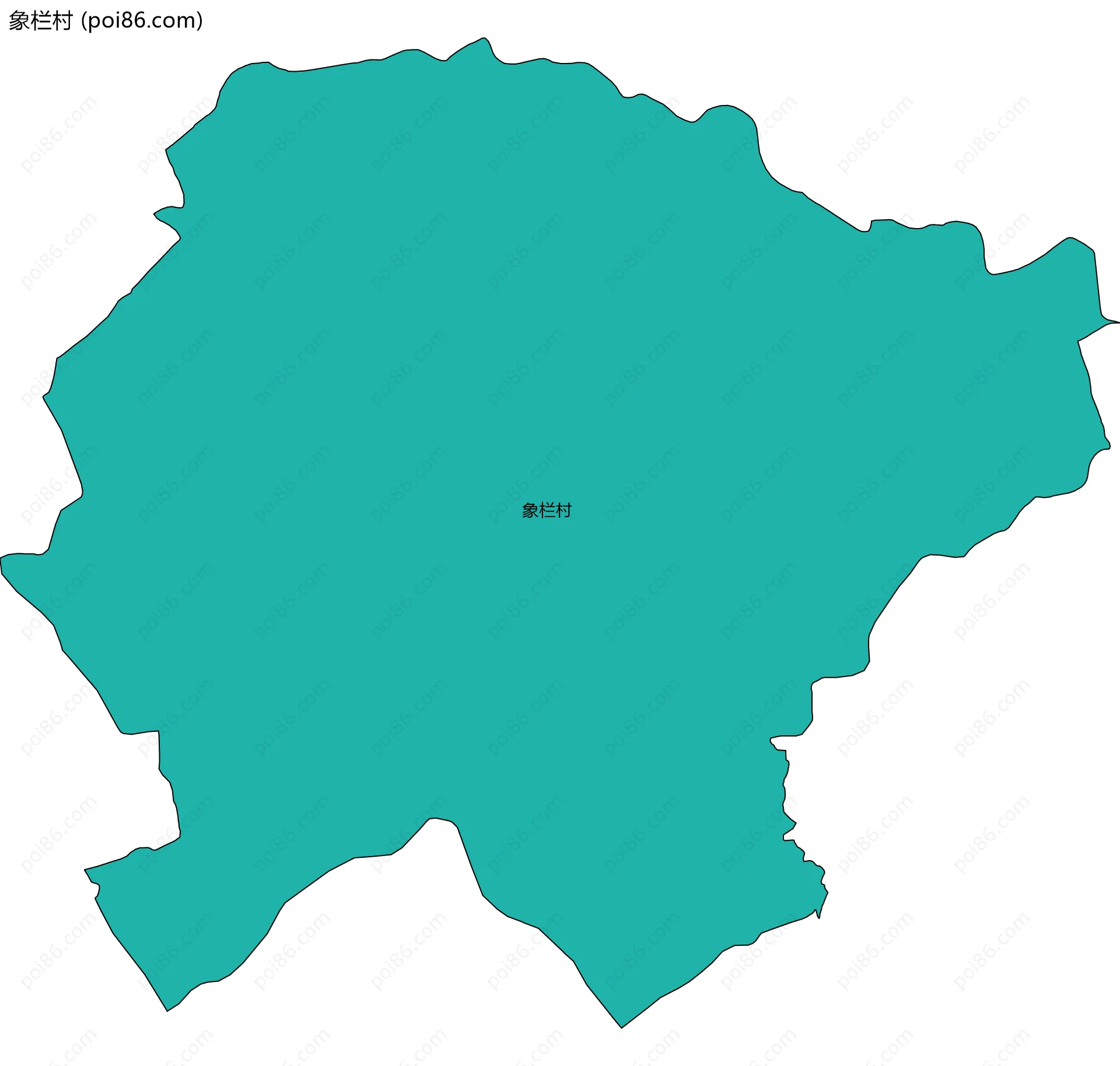 象栏村边界地图
