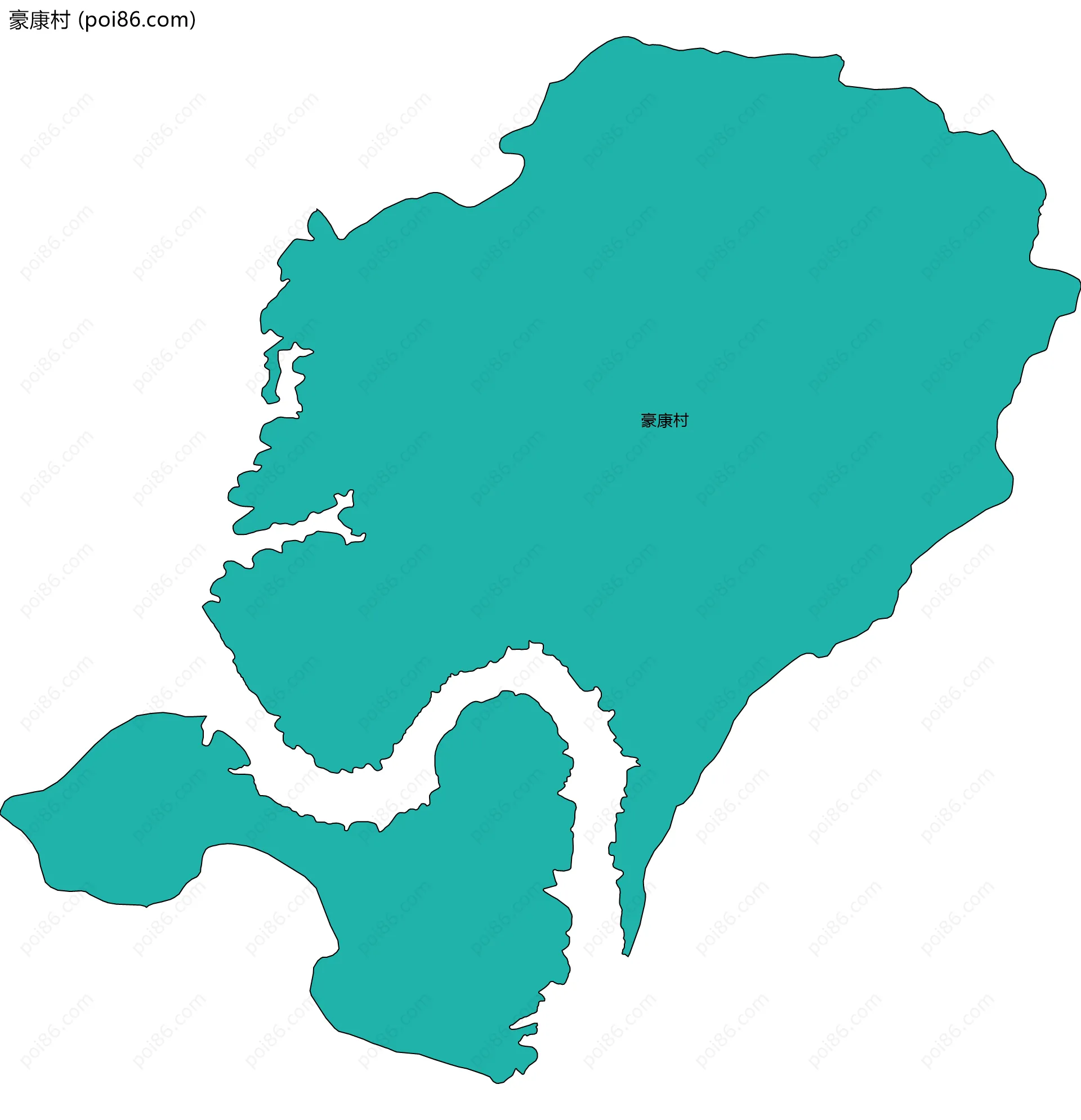 豪康村边界地图