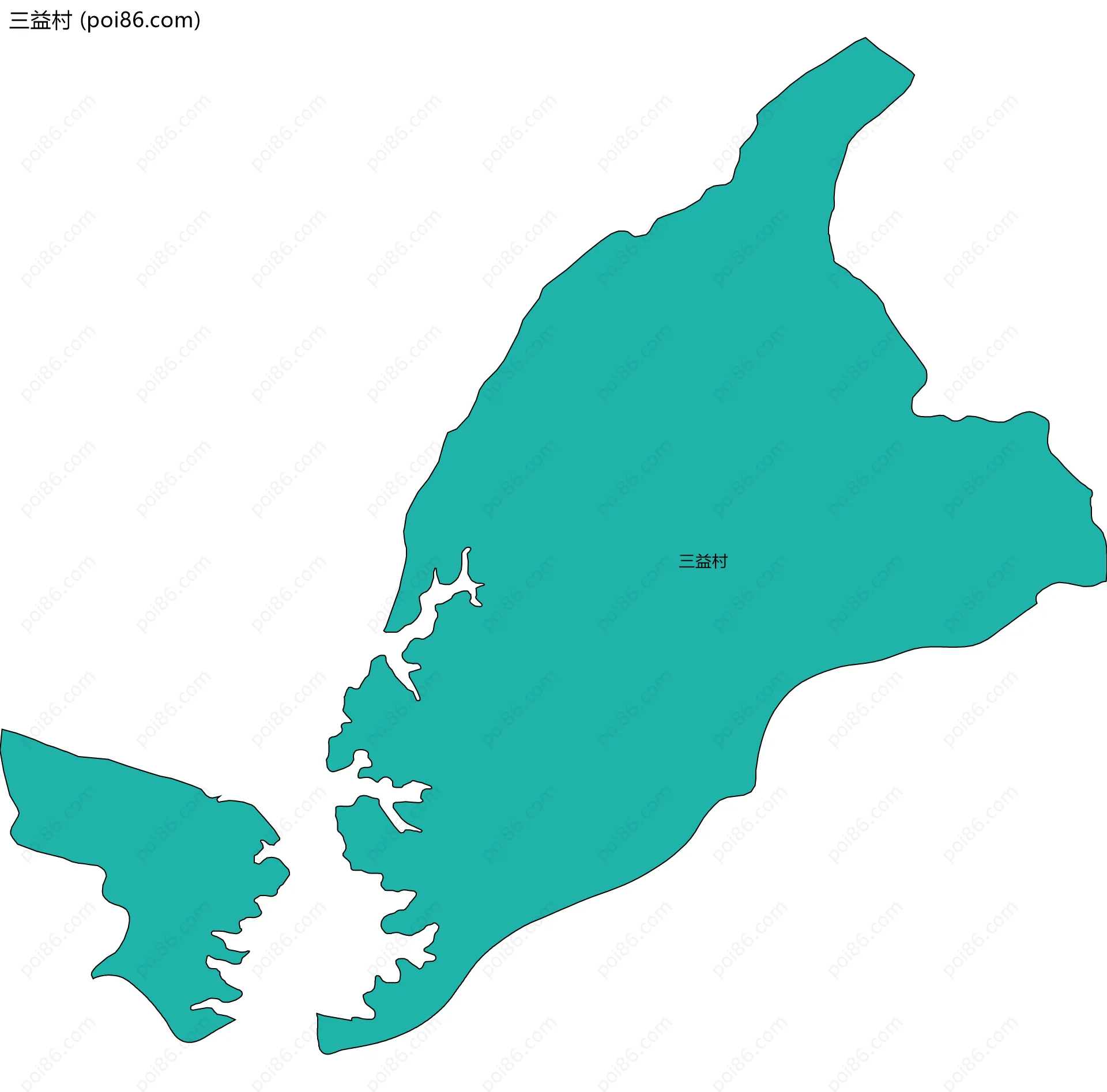 三益村边界地图