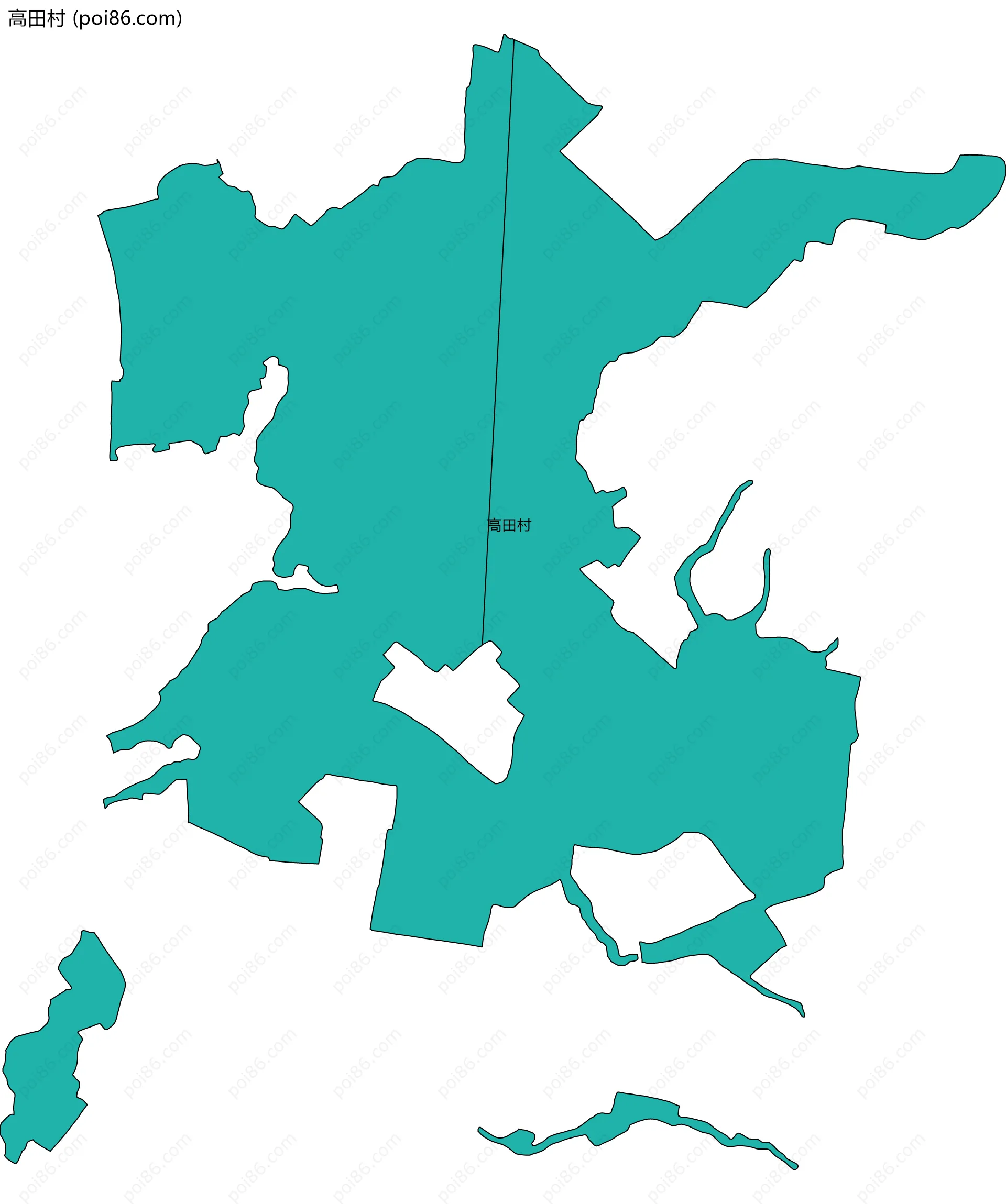 高田村边界地图