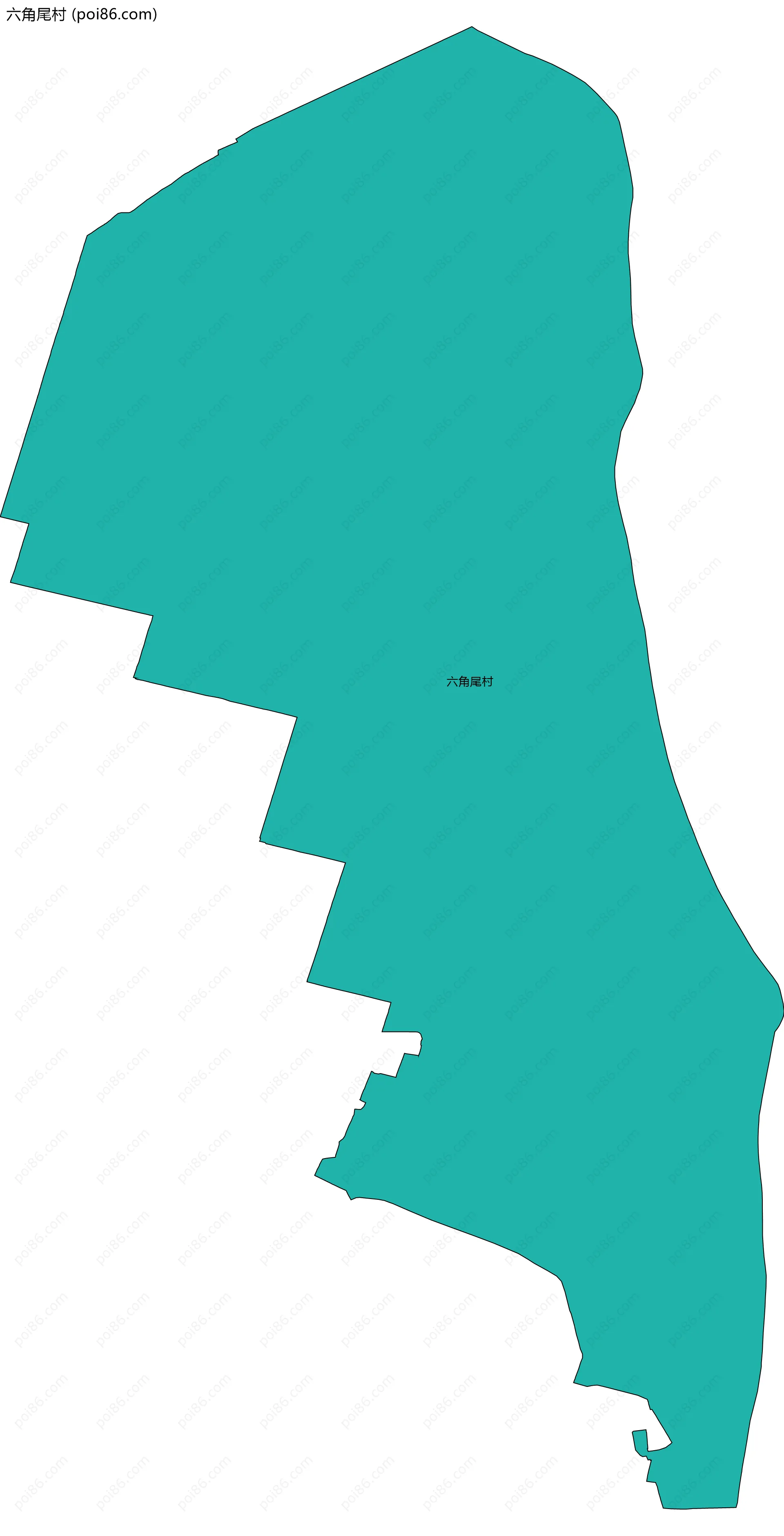 六角尾村边界地图