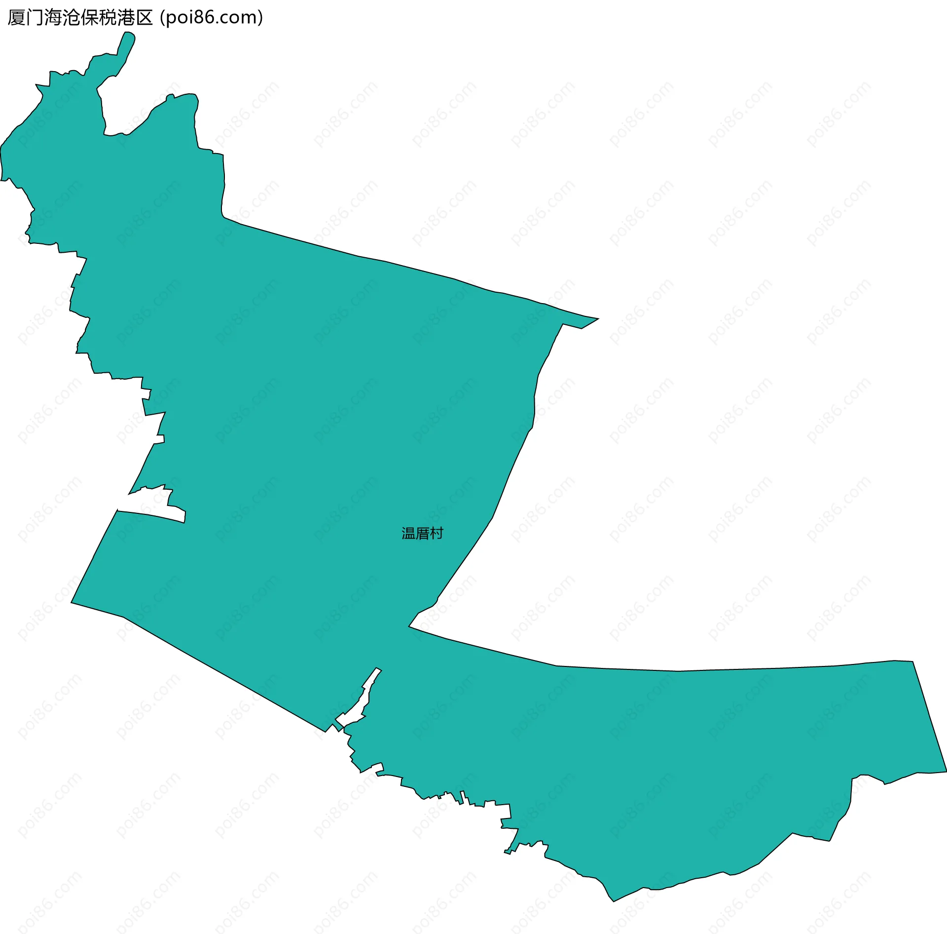 厦门海沧保税港区边界地图(五级行政区划)