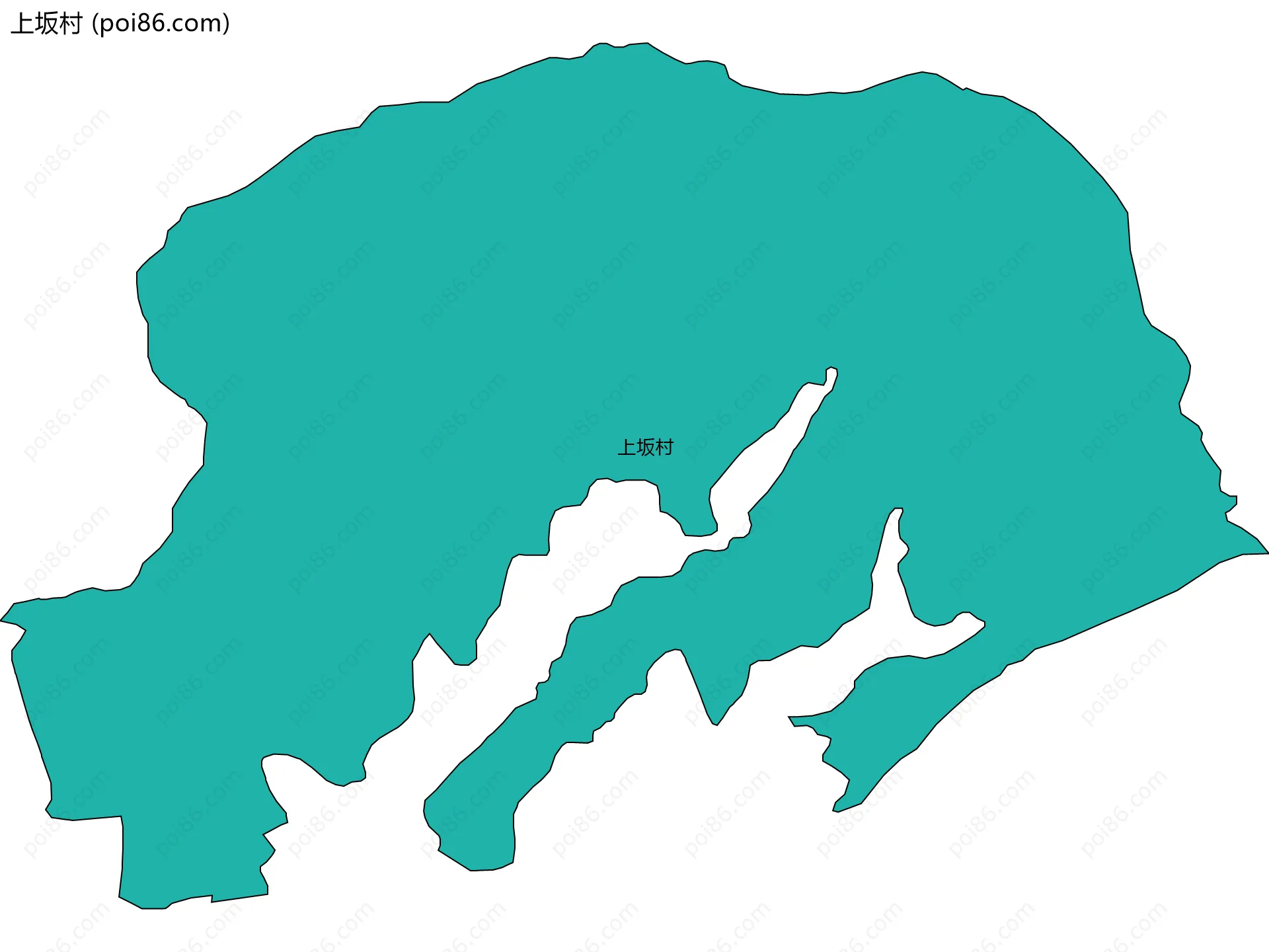 上坂村边界地图