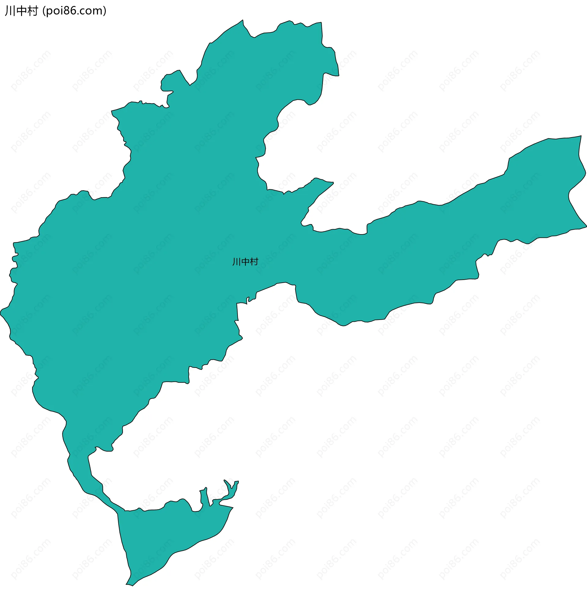 川中村边界地图
