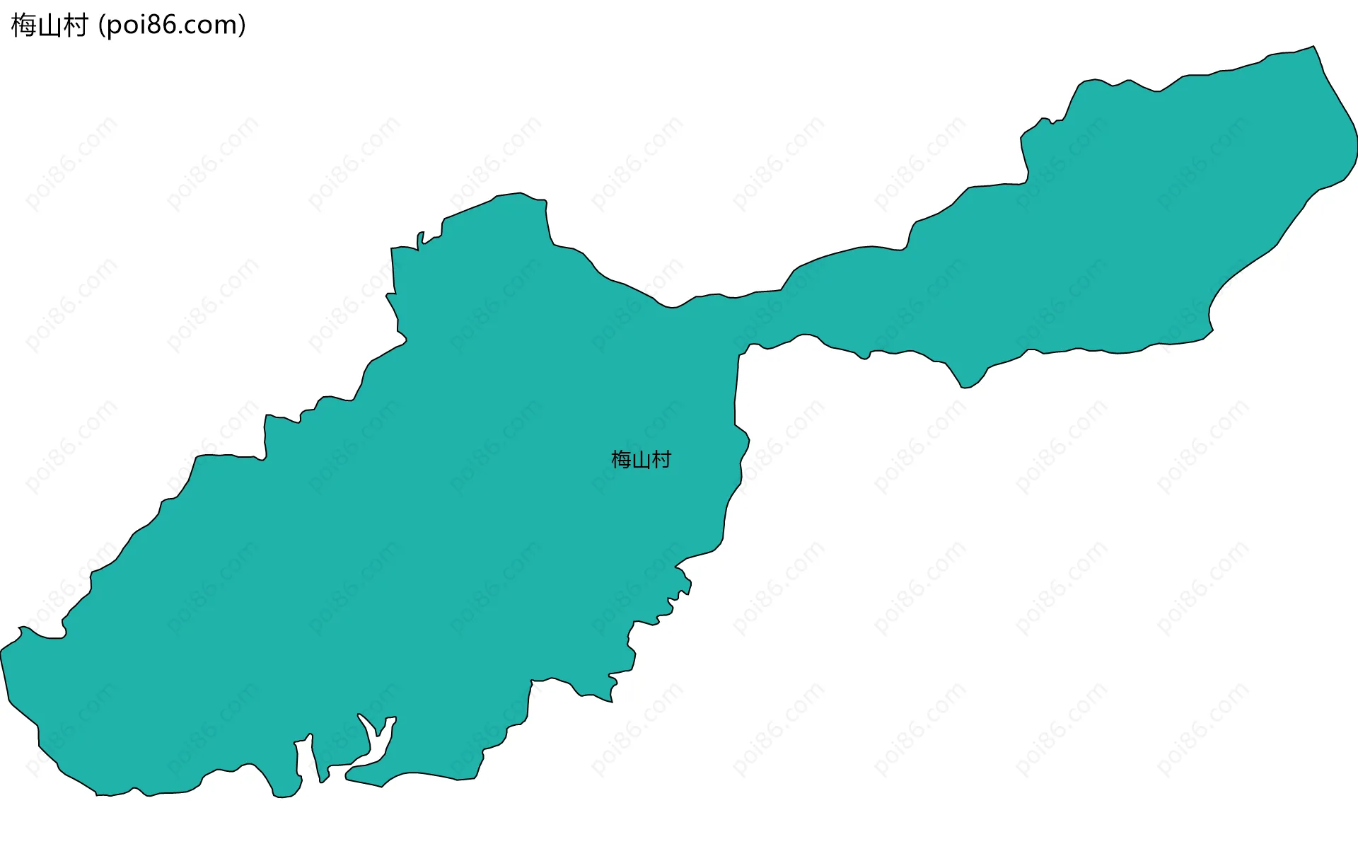 梅山村边界地图