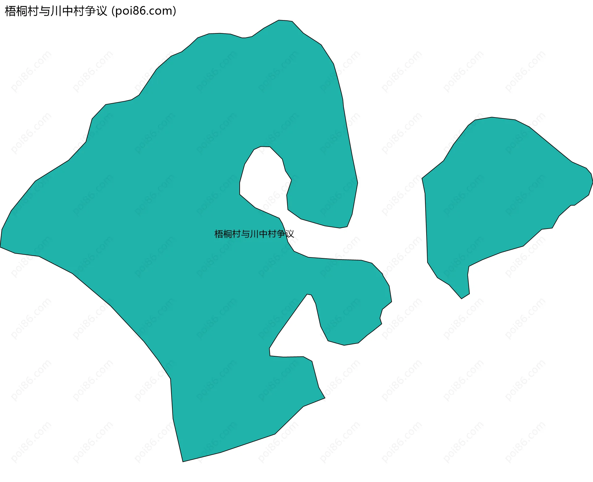 梧桐村与川中村争议边界地图