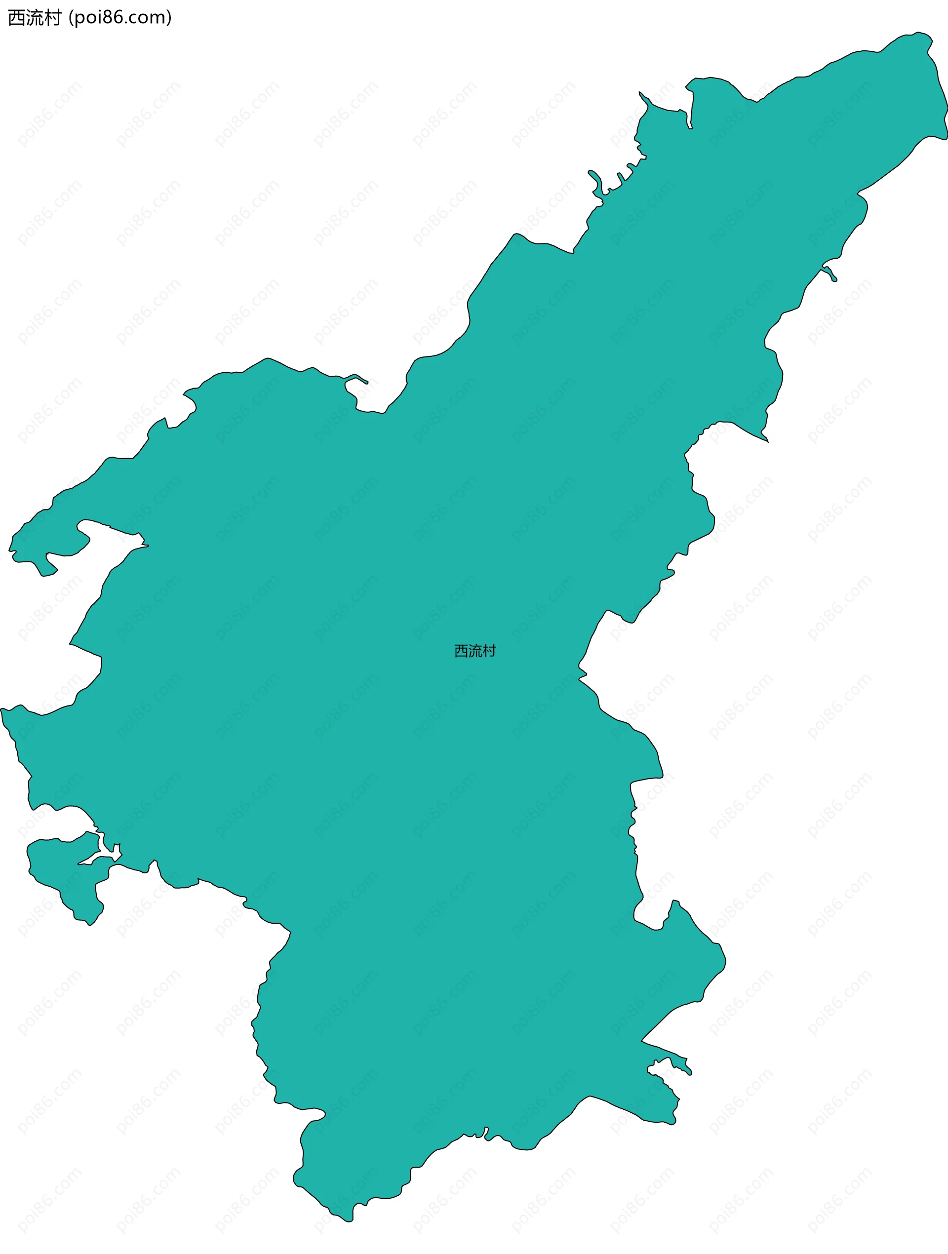 西流村边界地图
