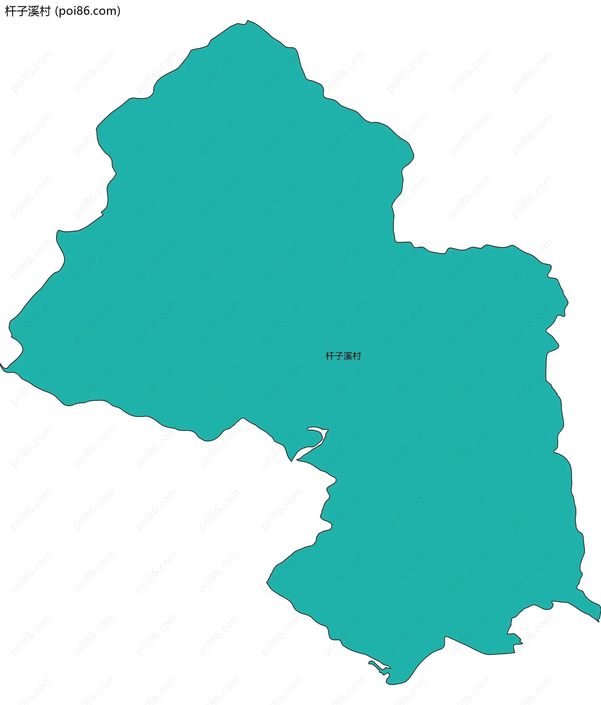 杆子溪村边界地图