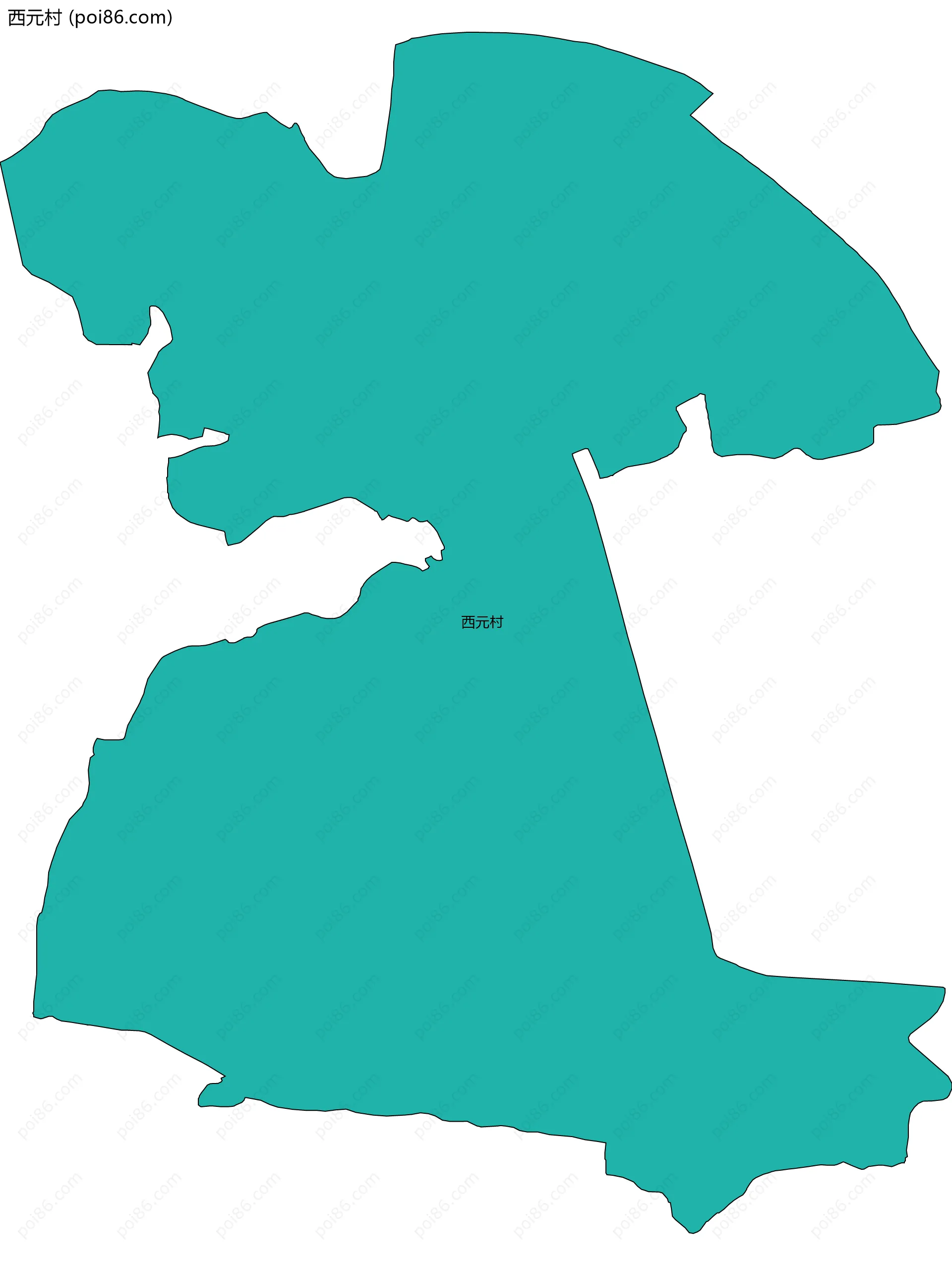 西元村边界地图