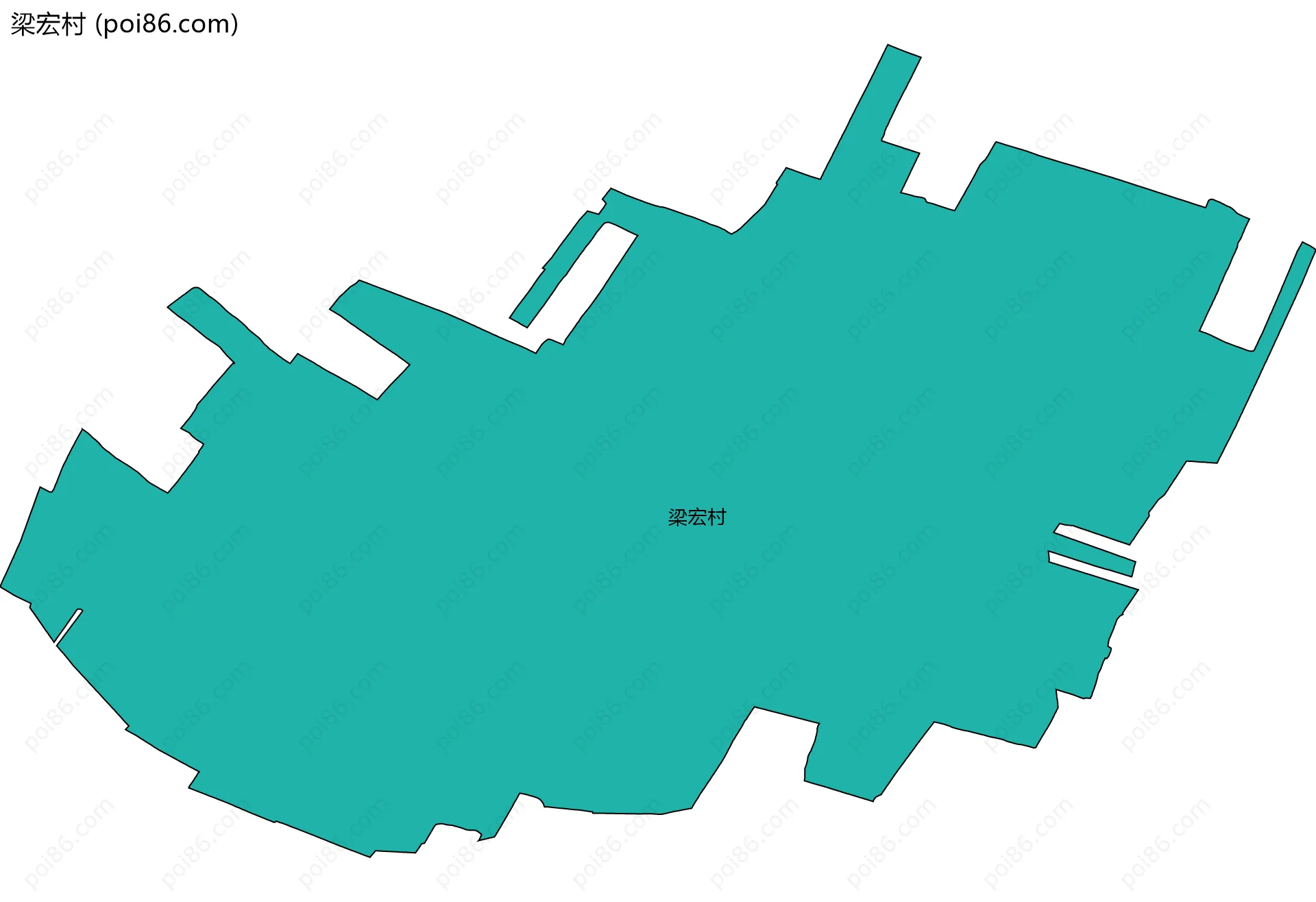 梁宏村边界地图