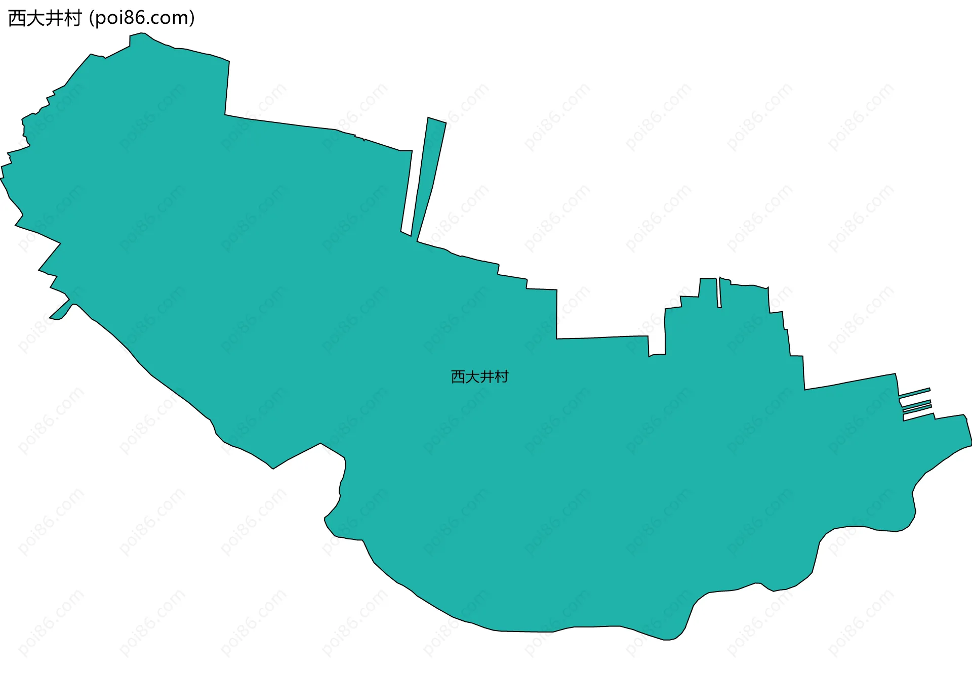 西大井村边界地图